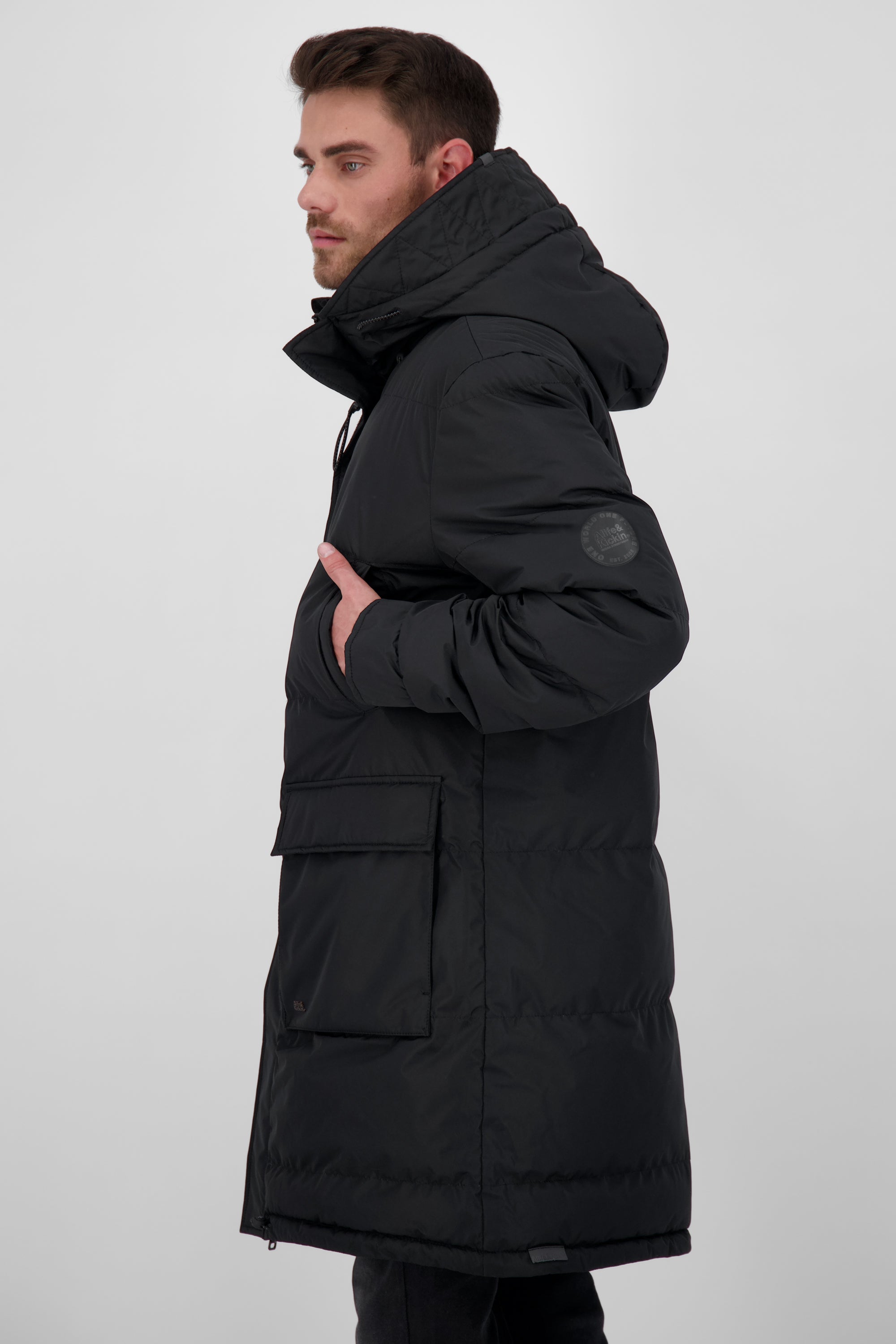 Trendiger Wintermantel BlakeAK A für Herren von Alife and Kickin Schwarz
