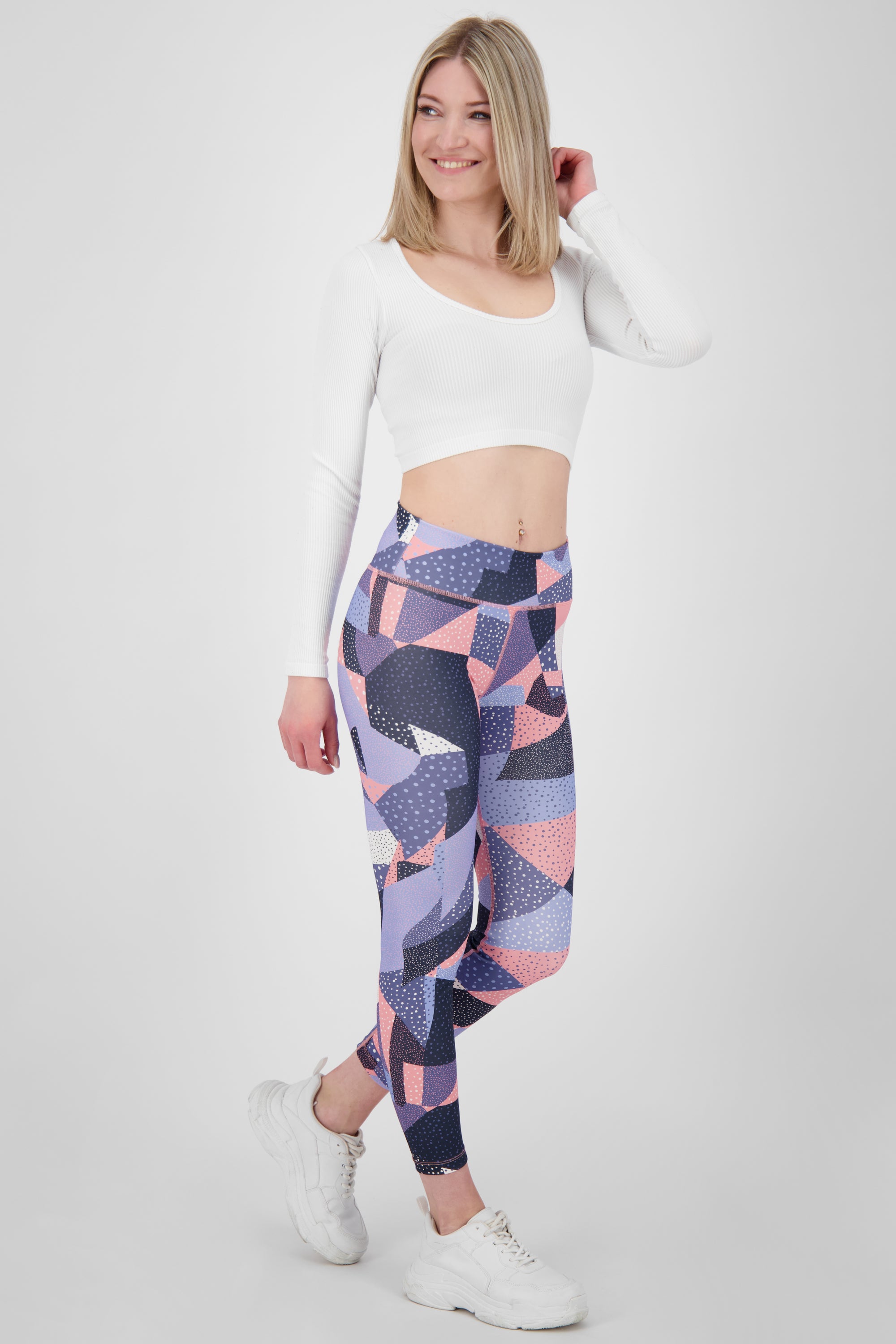 Alloverprint und sportliche Details: Die AriaAK Leggings für aktive Frauen Orange