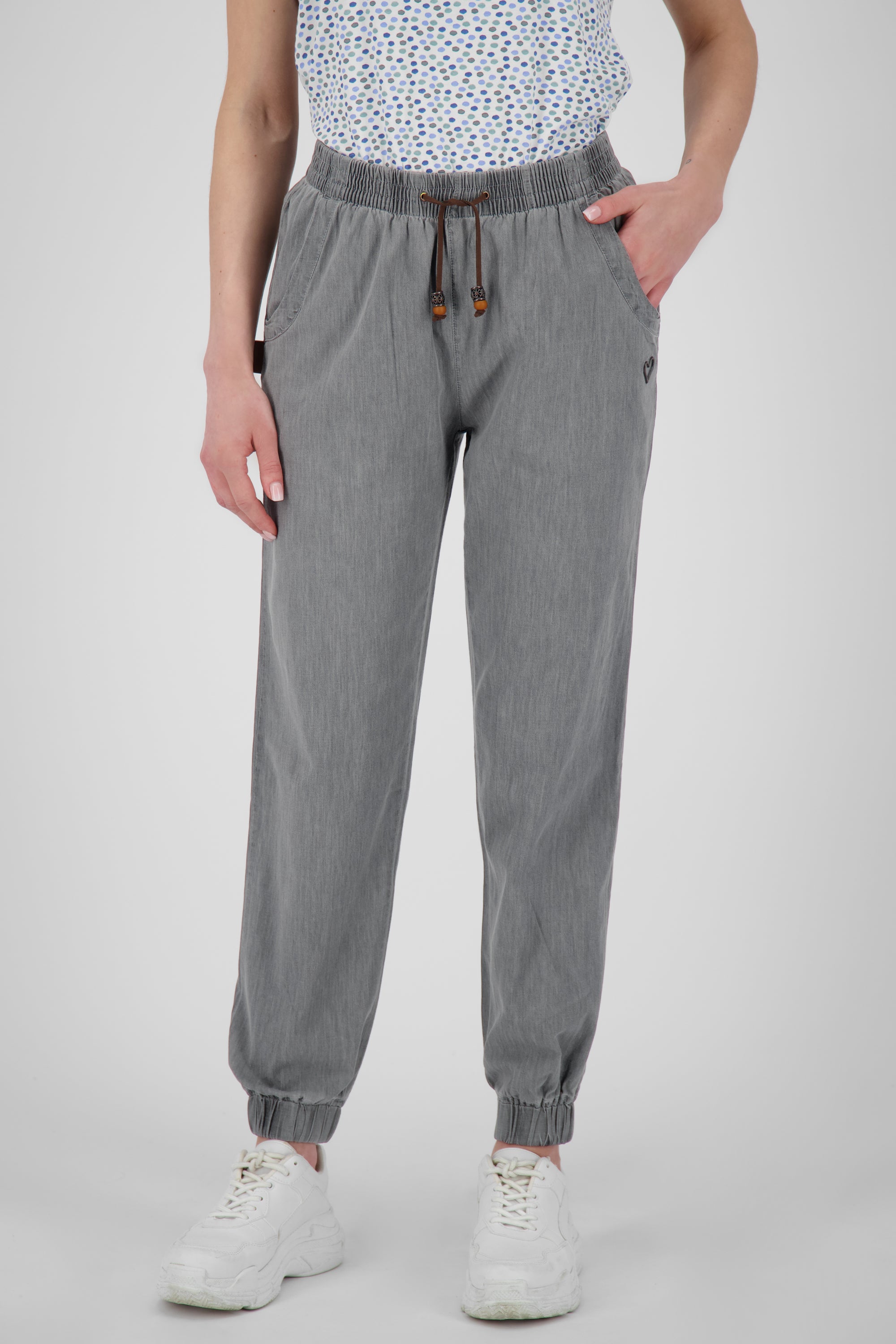 AliciaAK DNM A - Bequeme Damenhose mit individuellem Look Grau