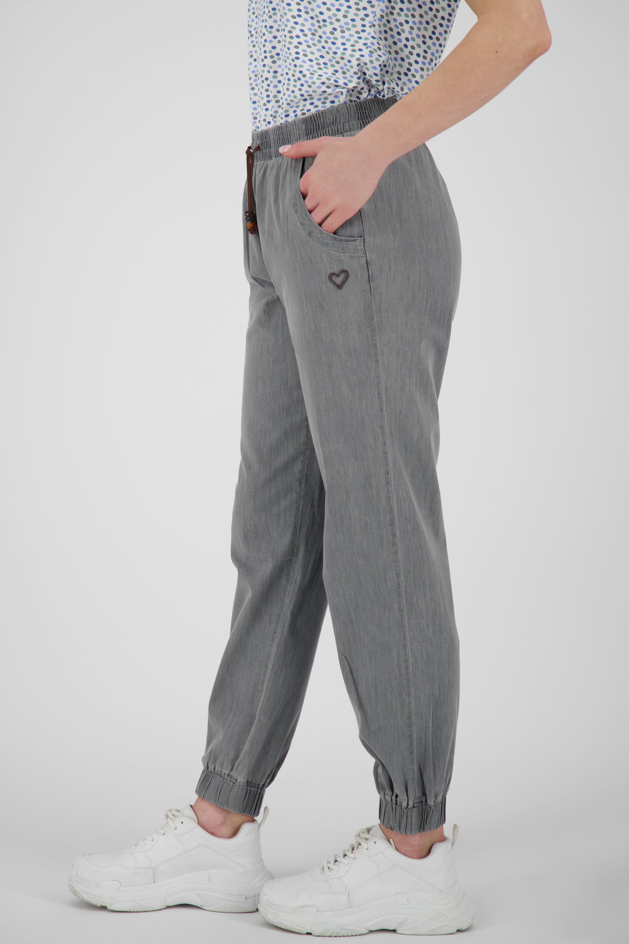 AliciaAK DNM A - Bequeme Damenhose mit individuellem Look Grau
