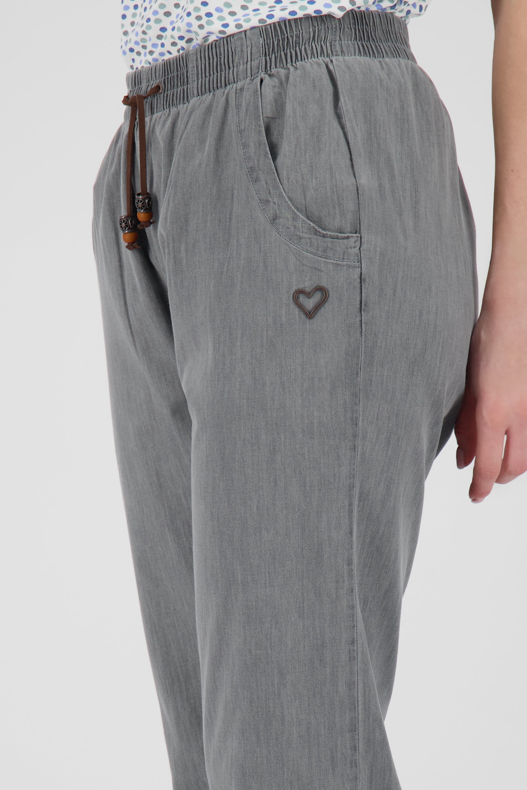 AliciaAK DNM A - Bequeme Damenhose mit individuellem Look Grau