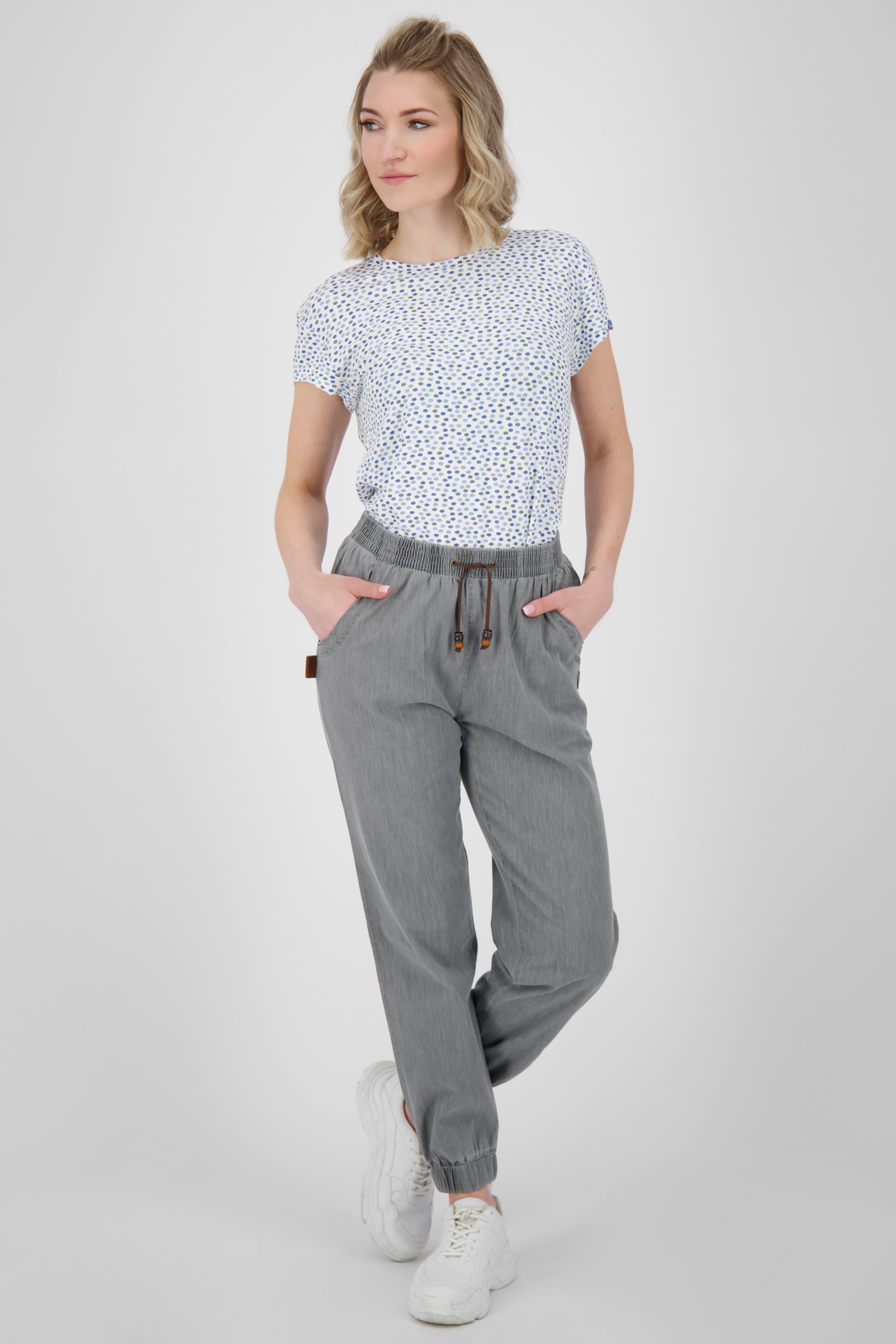 AliciaAK DNM A - Bequeme Damenhose mit individuellem Look Grau