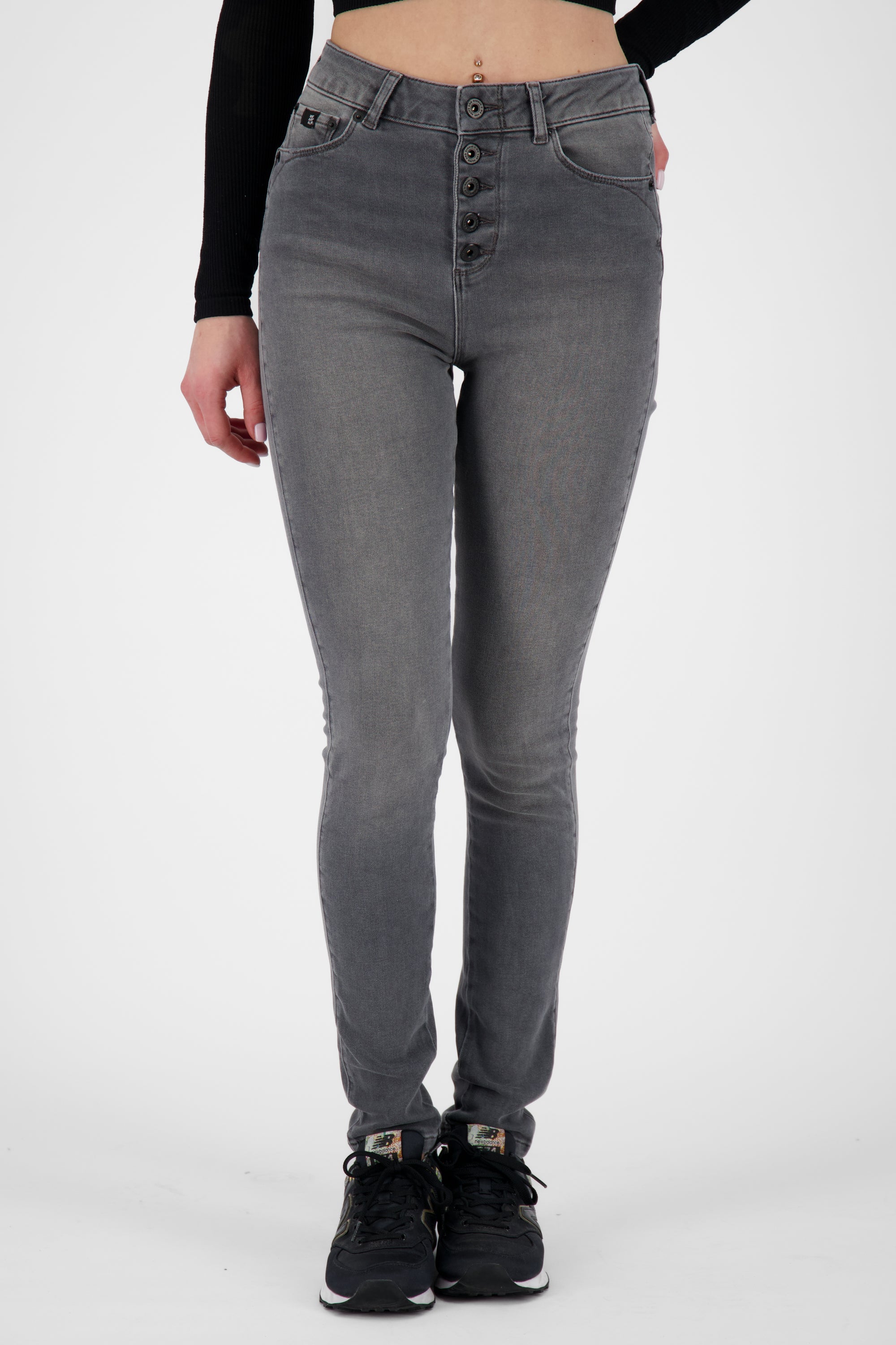 Stylische Damenjeans mit schmaler Beinform - LeonoraAK DNM Q Grau