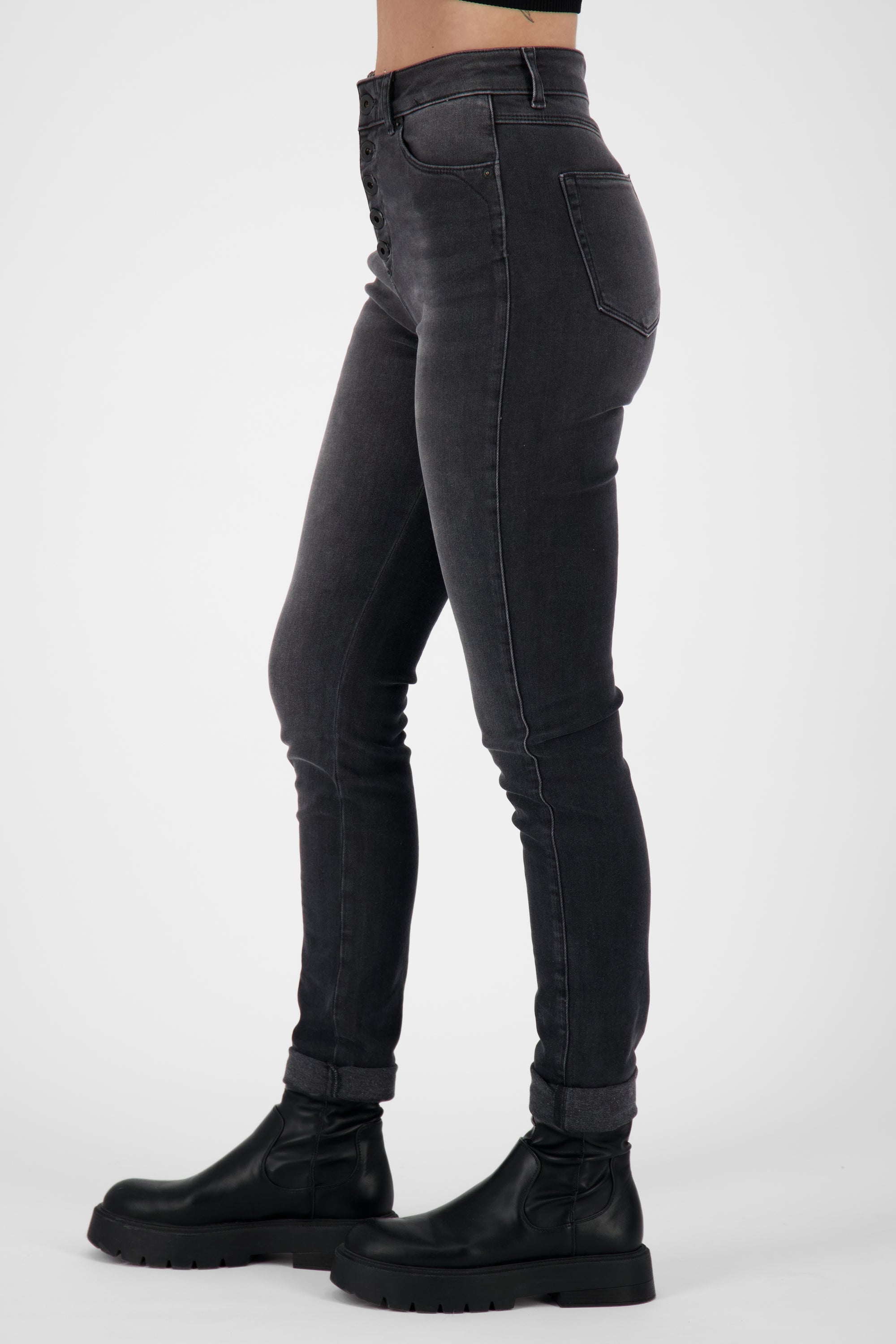 Stylische Damenjeans mit schmaler Beinform - LeonoraAK DNM Q Schwarz