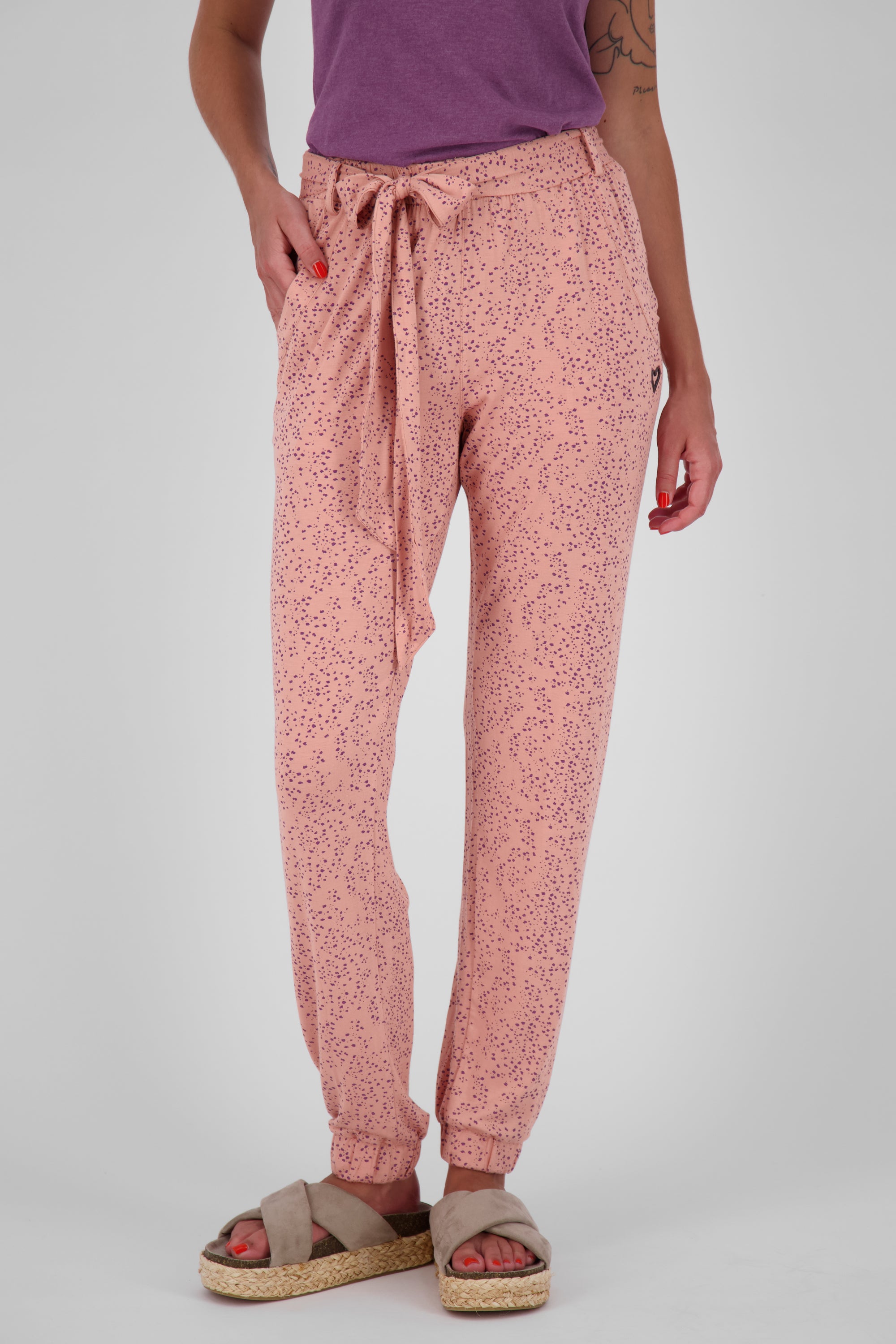 Damen Stoffhose mit Alloverprint - AliceAK B Rosa