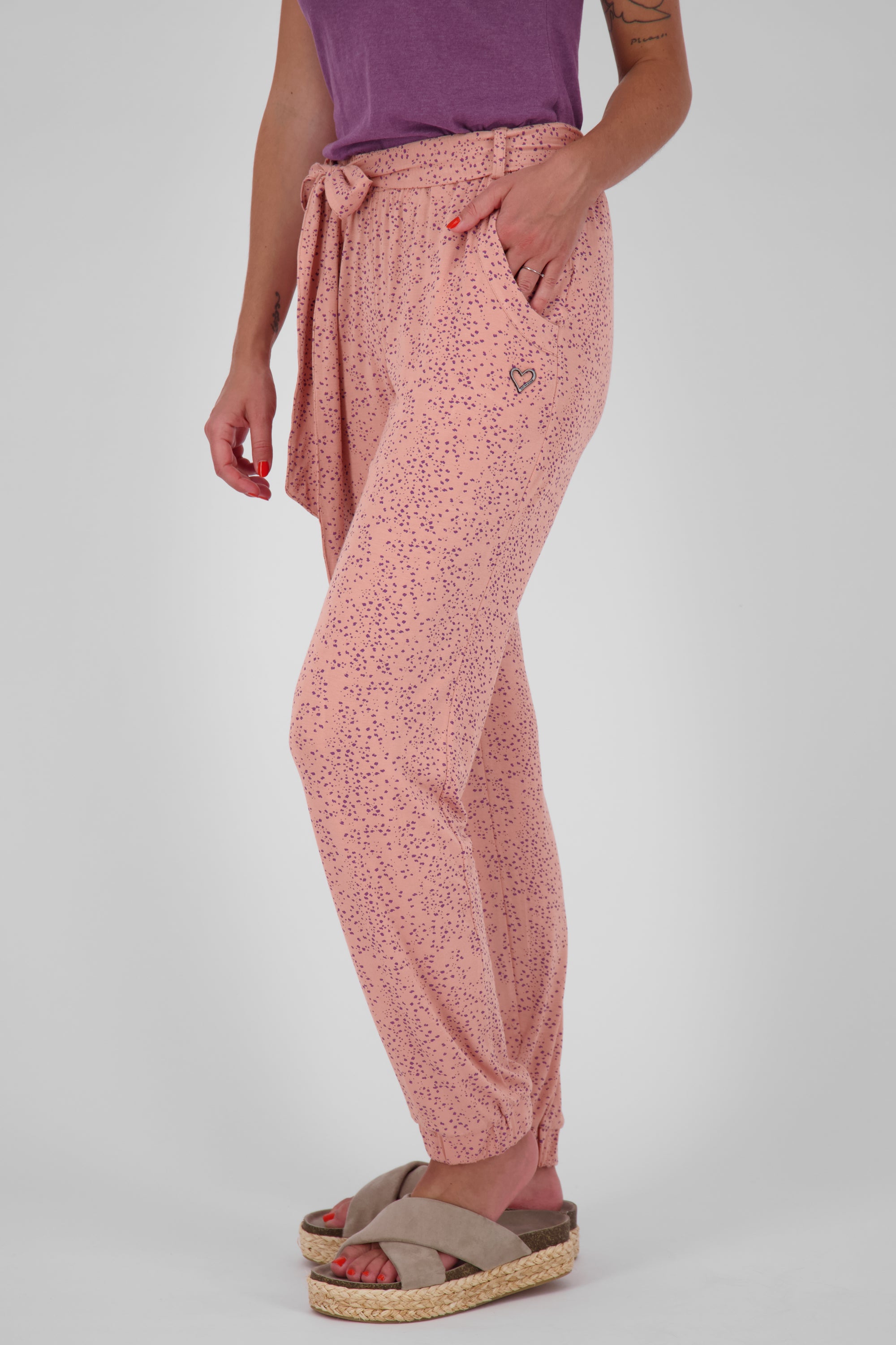 Damen Stoffhose mit Alloverprint - AliceAK B Rosa