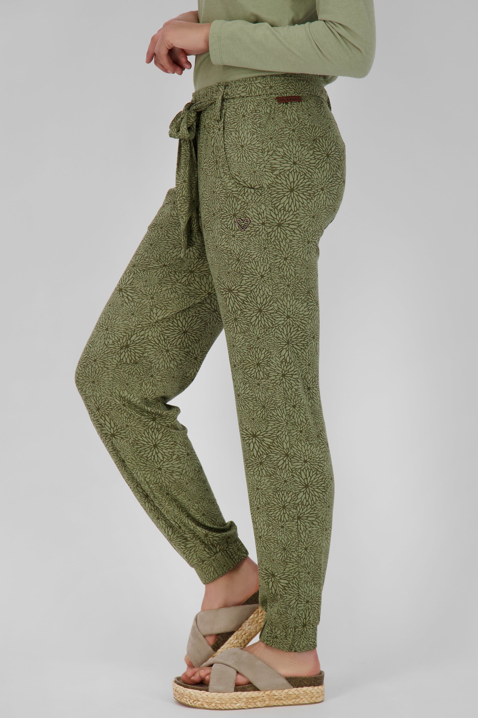Damen Stoffhose mit Alloverprint - AliceAK B Grün