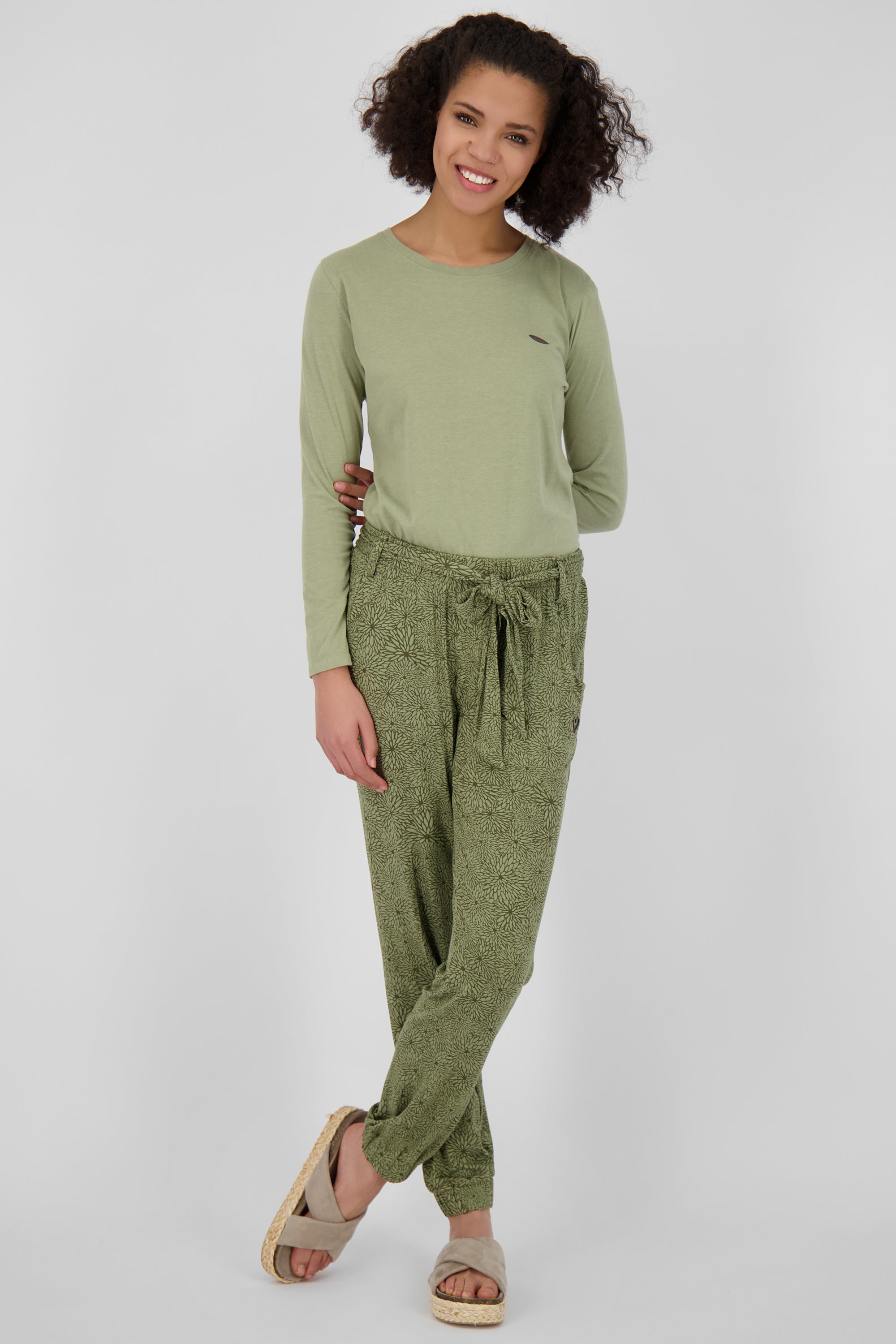 Damen Stoffhose mit Alloverprint - AliceAK B Grün