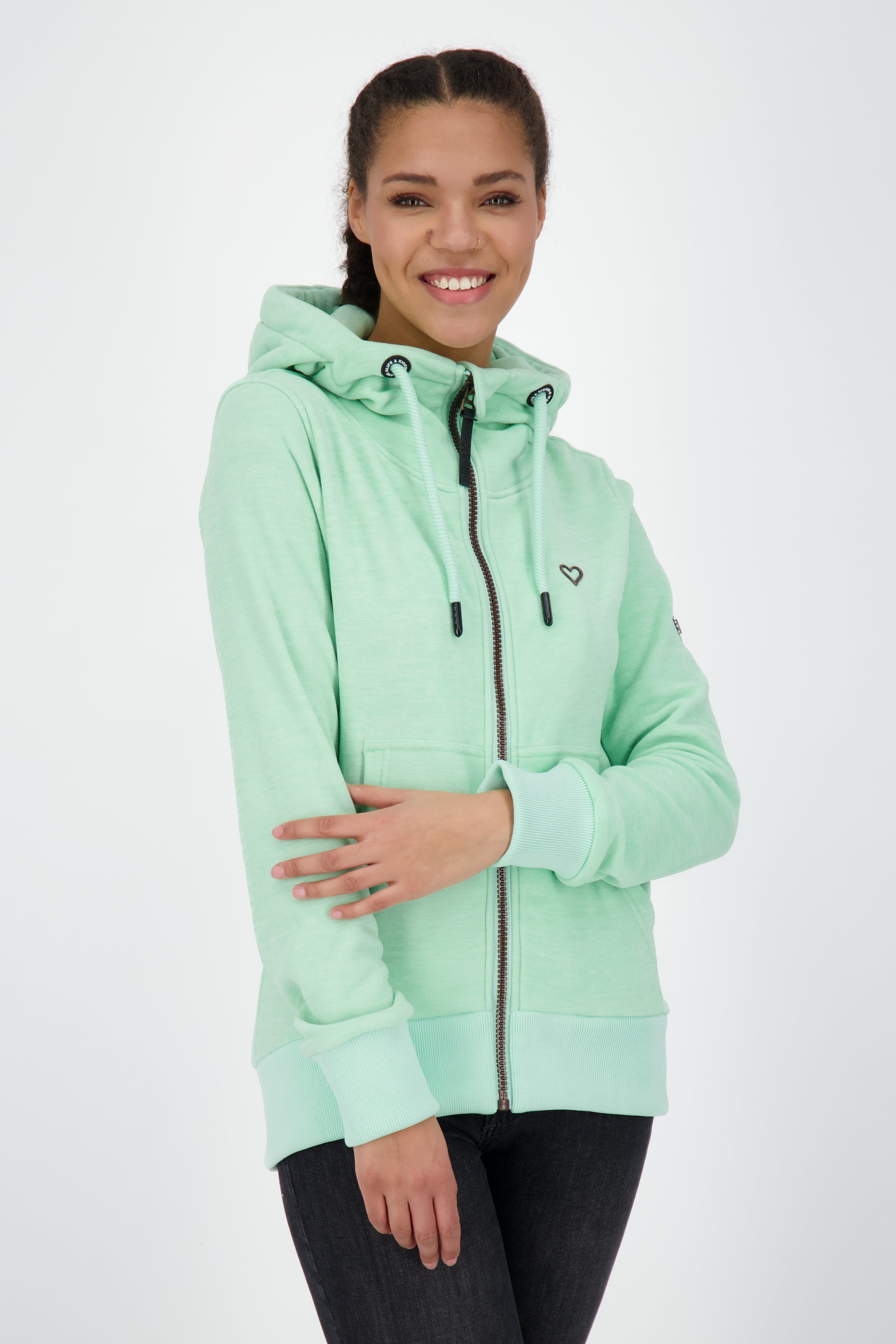 Stylische Fleecejacke für Damen: YasminAK F von Alife and Kickin Hellgrün