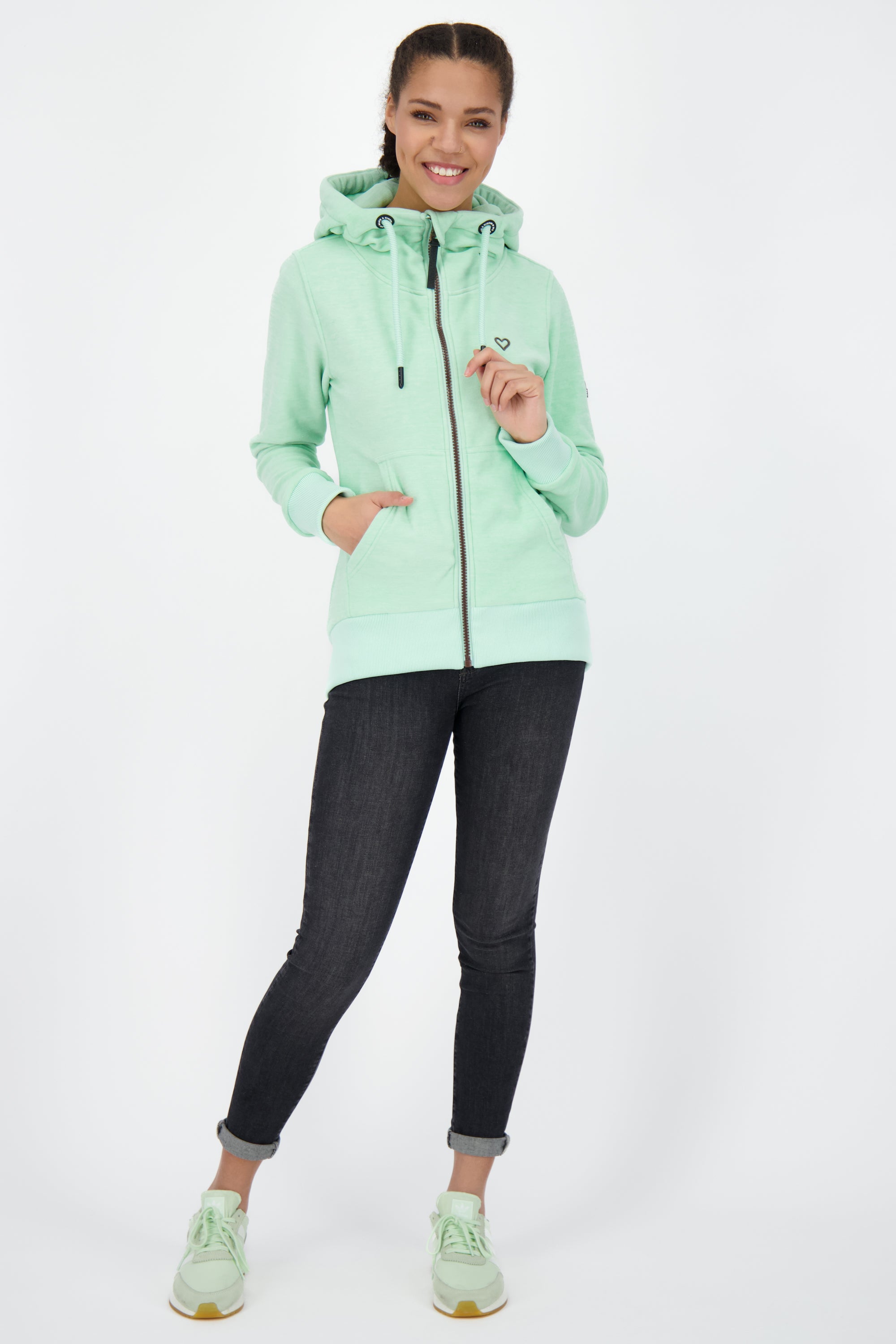 Stylische Fleecejacke für Damen: YasminAK F von Alife and Kickin Hellgrün