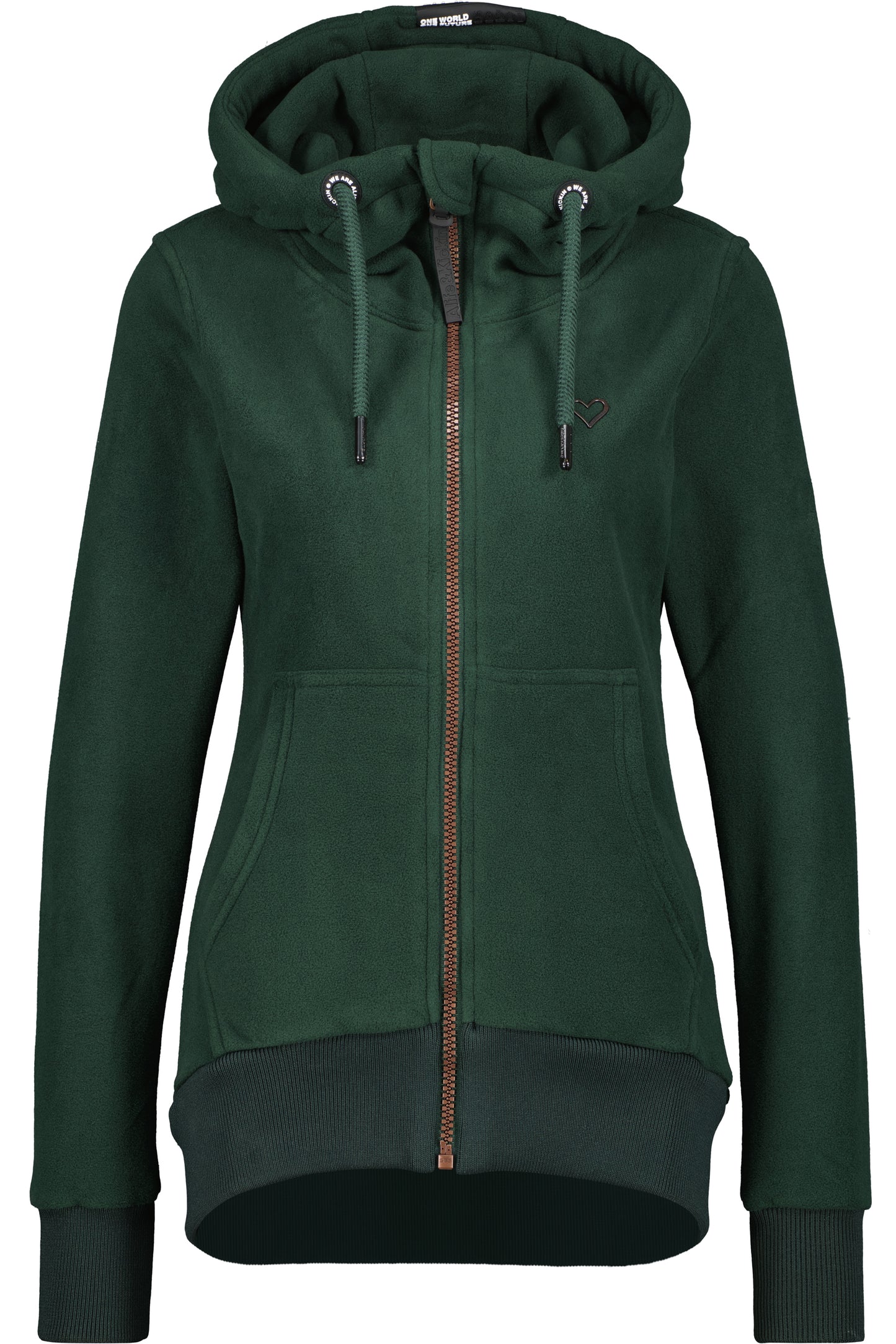 Stylische Fleecejacke für Damen: YasminAK F von Alife and Kickin Dunkelgrün