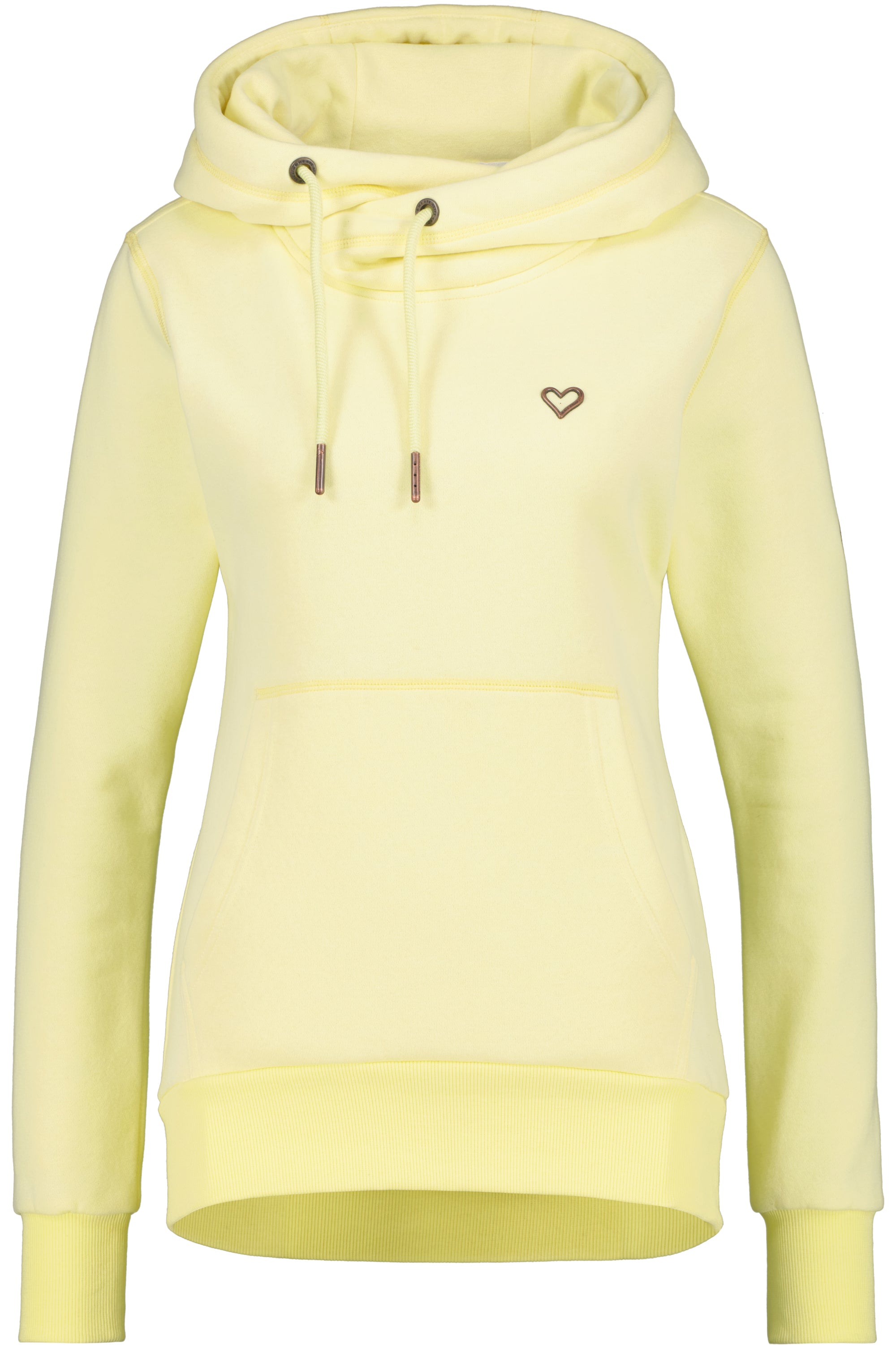 Pastellfarbener Hoodie SarahAK A mit figurnaher Schnittform Gelb