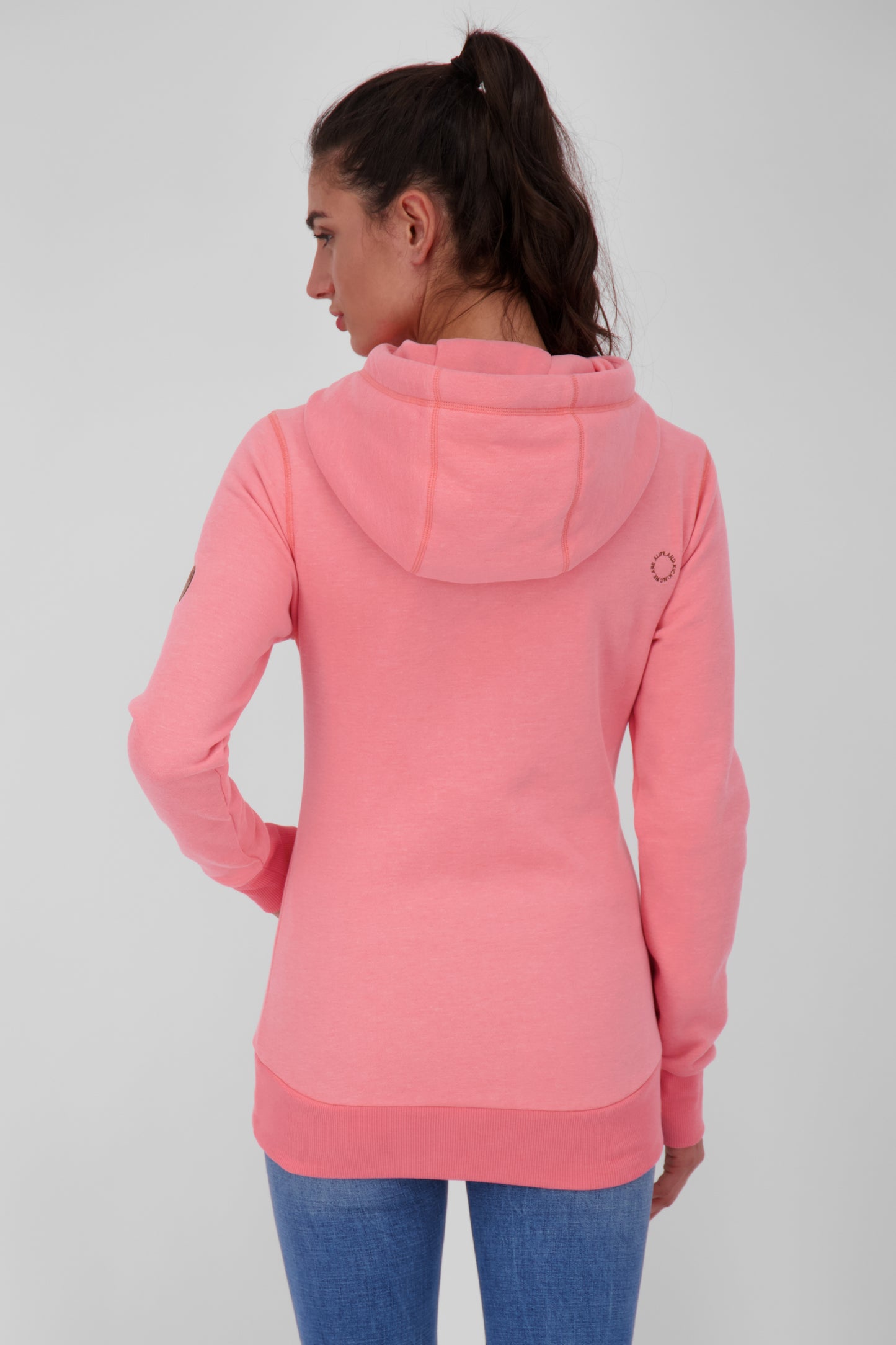Pastellfarbener Hoodie SarahAK A mit figurnaher Schnittform Orange