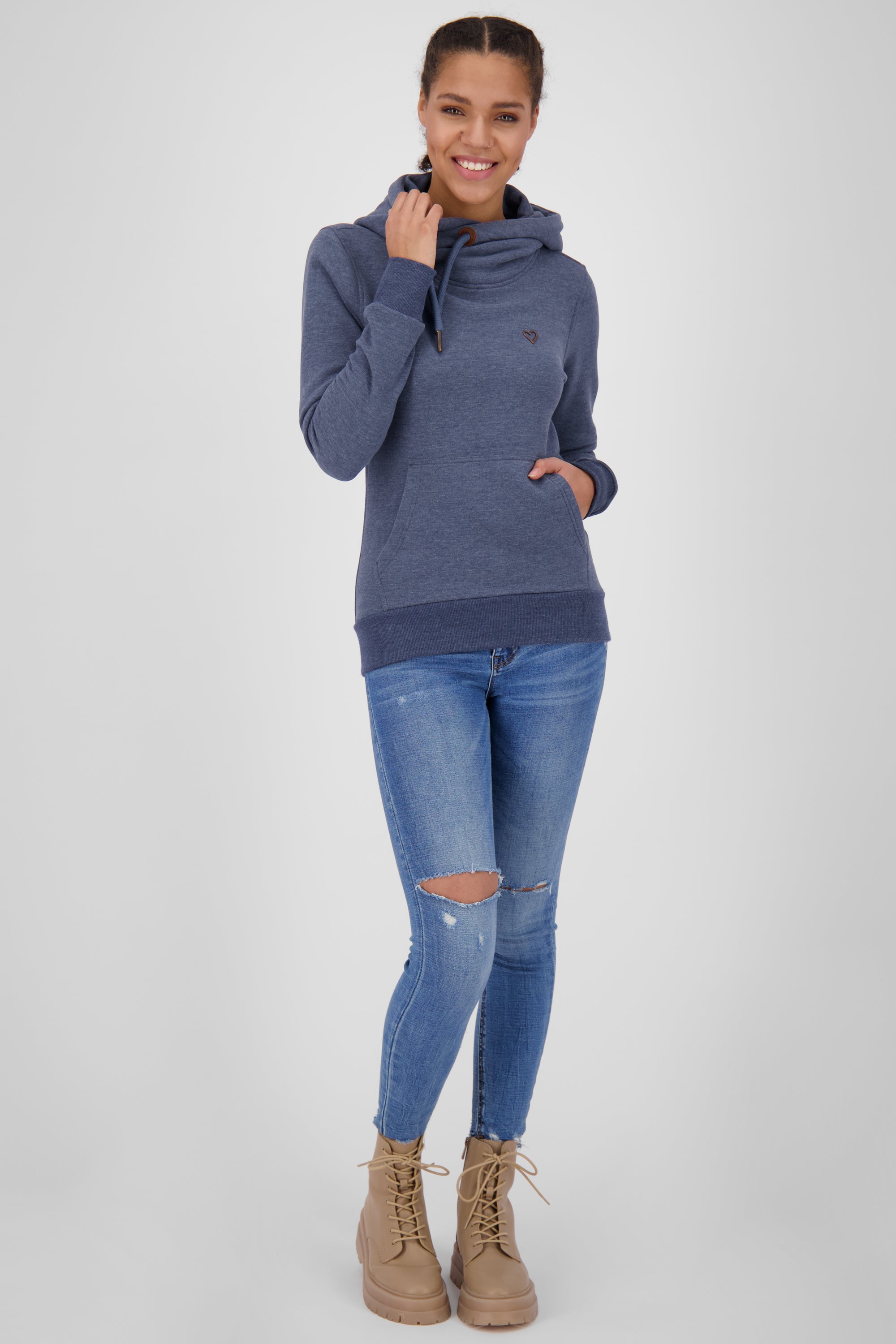 Damen Kapuzensweatshirt SarahAK A in tollen Farben Dunkelblau