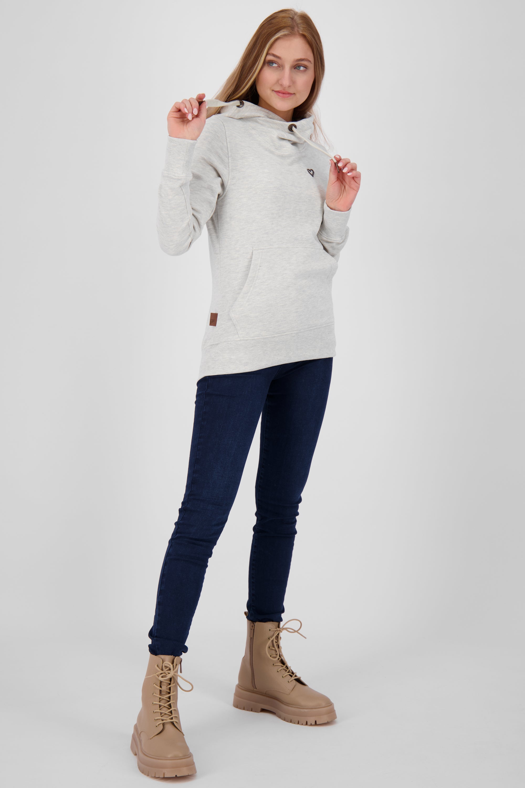 SarahAK A Hoodie Damen mit Kapuze Grau