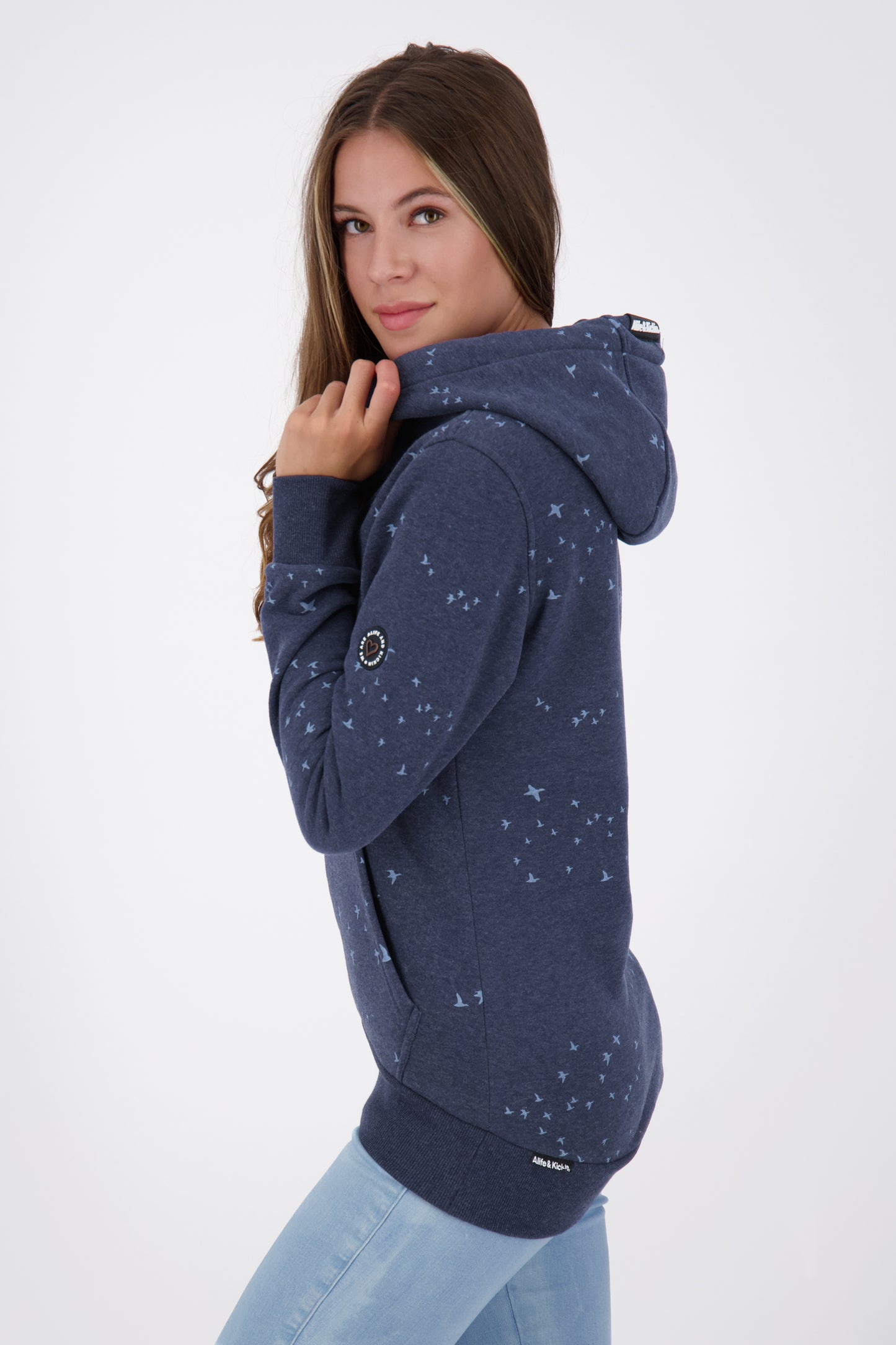 Gemustertes Highlight: Alife and Kickin SarahAK B Damen Kapuzenpullover Dunkelblau