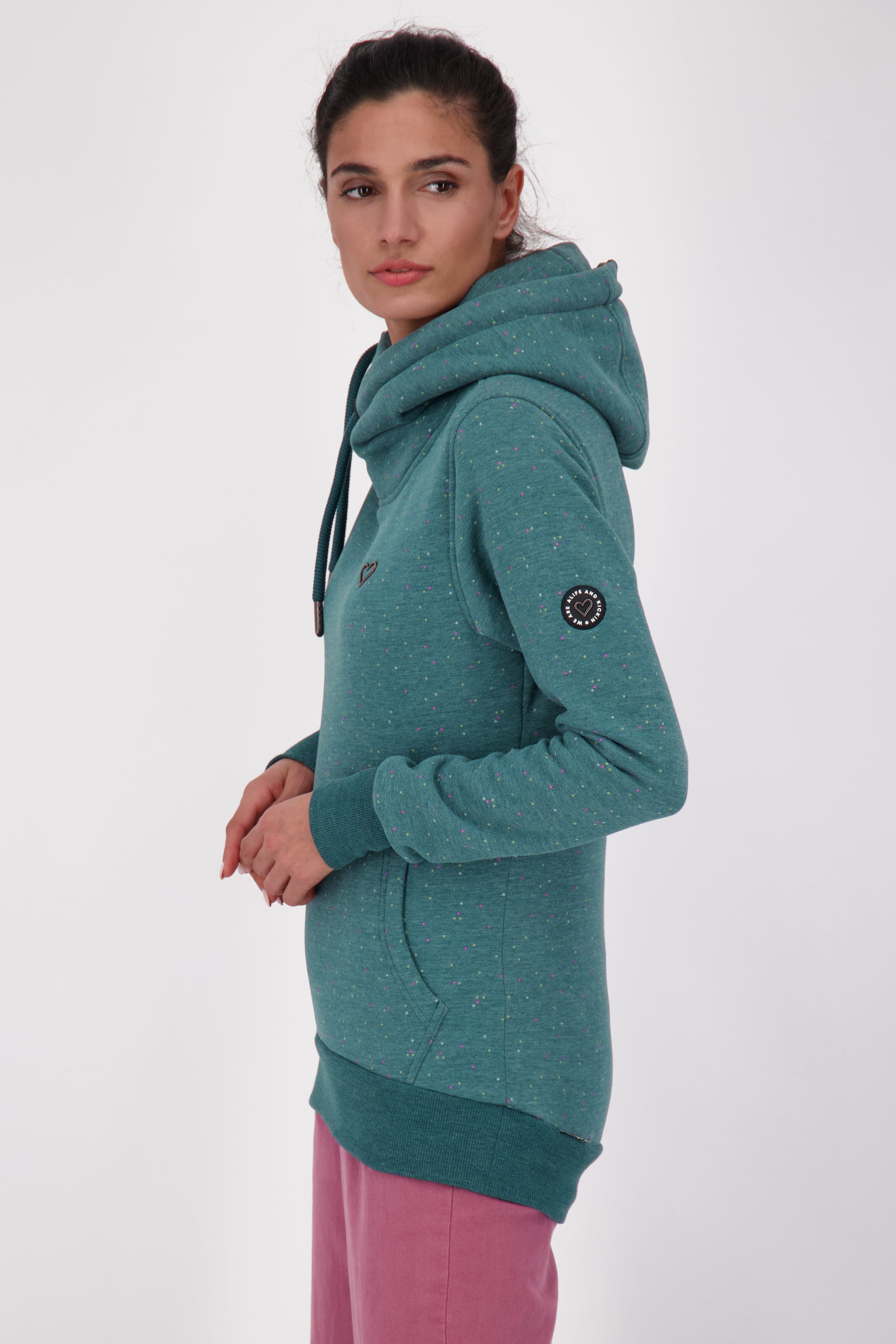 Gemustertes Highlight: Alife and Kickin SarahAK B Damen Kapuzenpullover Dunkelgrün