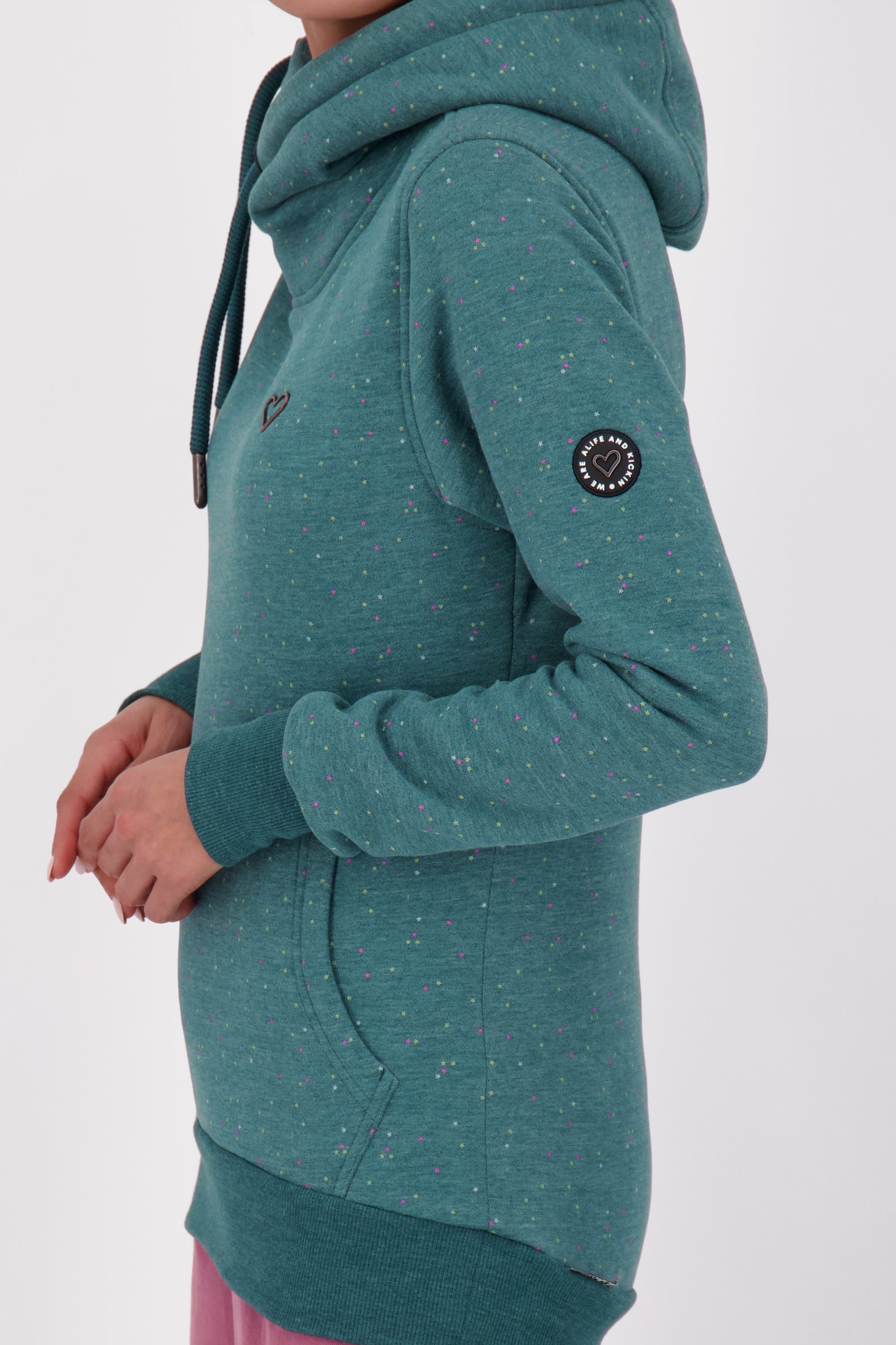 Gemustertes Highlight: Alife and Kickin SarahAK B Damen Kapuzenpullover Dunkelgrün