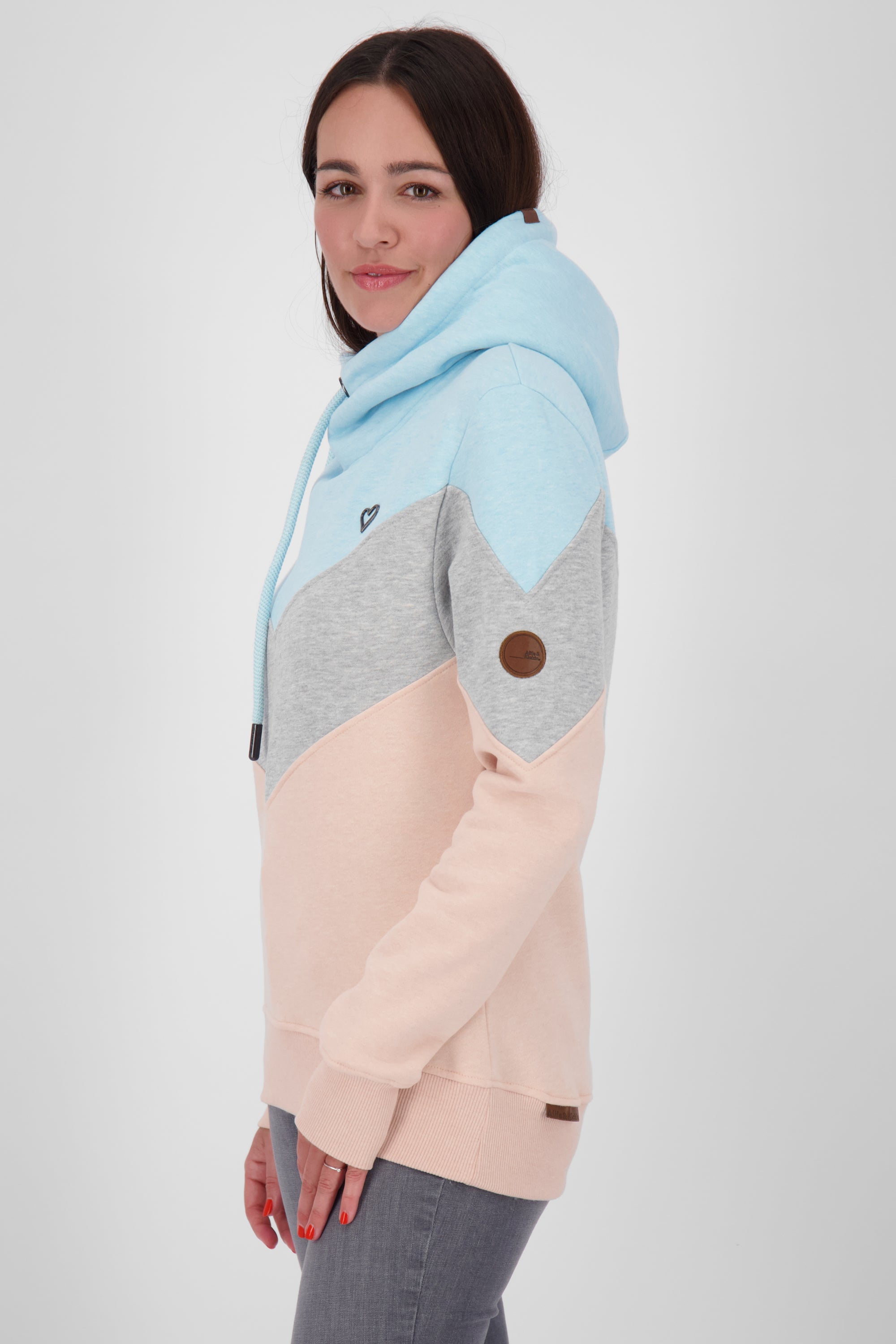 StellaAK A Hoodie Damen mit Colorblock Rosa
