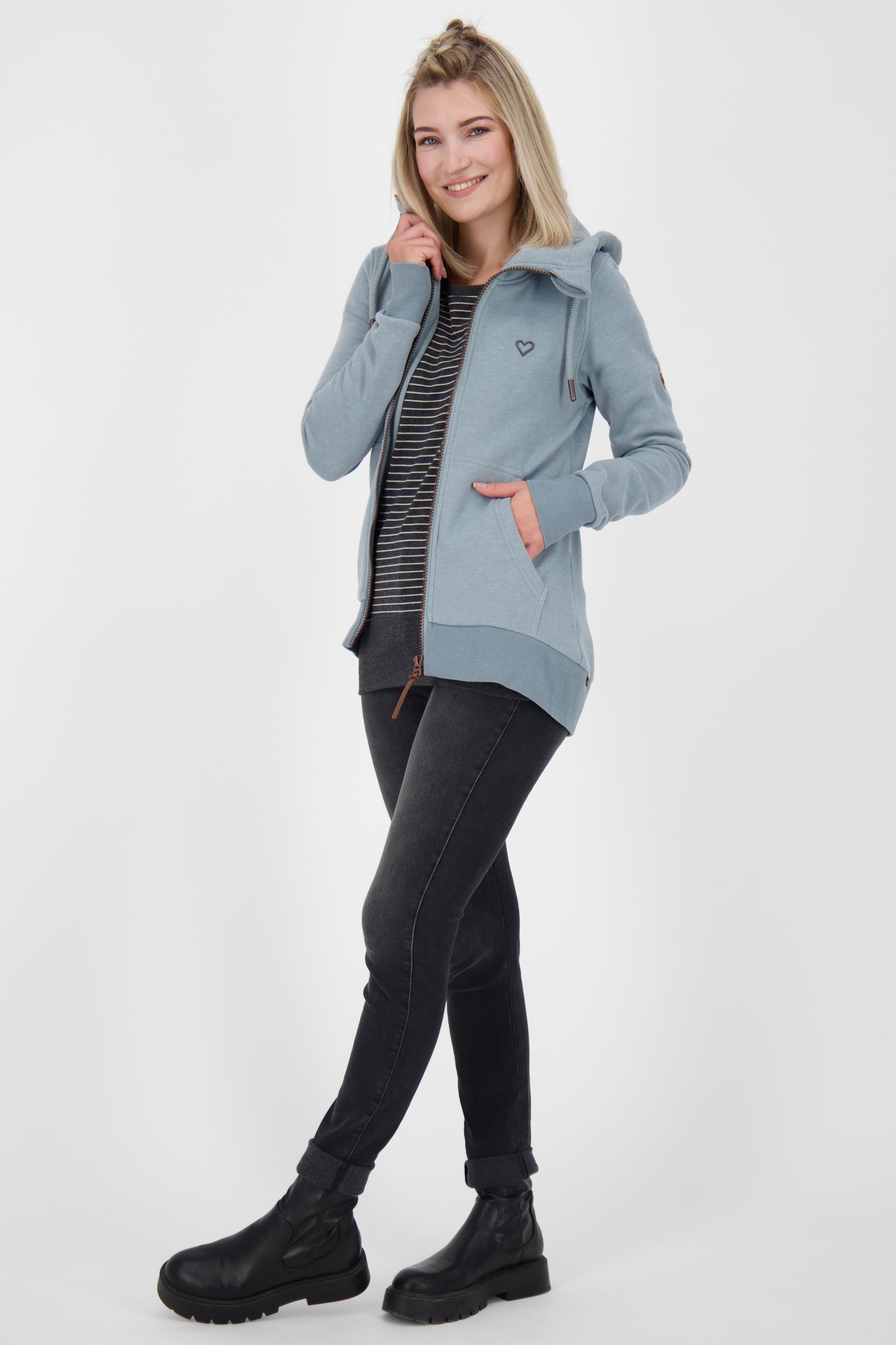 Cooler Look mit der Damensweatjacke YasminAK A Grau