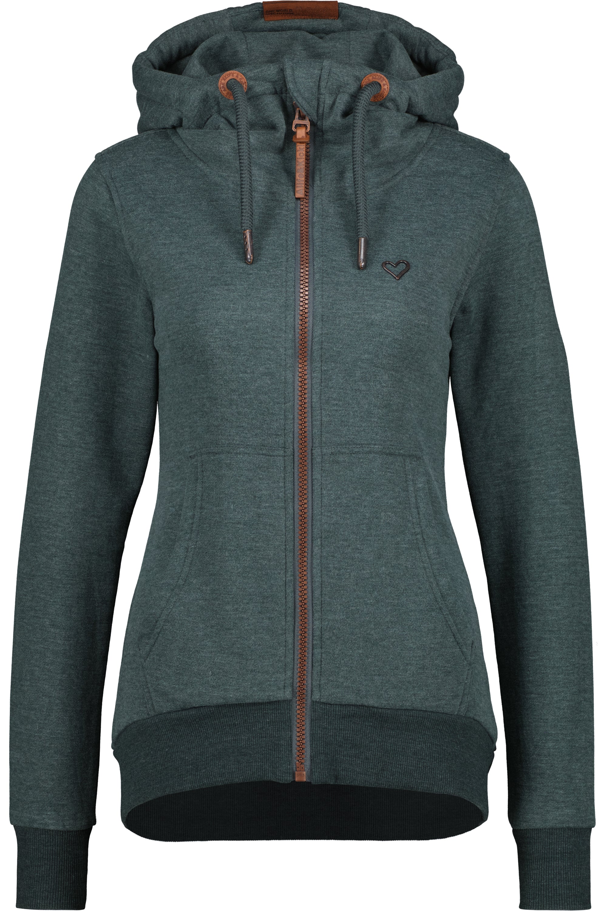 Cooler Look mit der Damensweatjacke YasminAK A Dunkelgrün