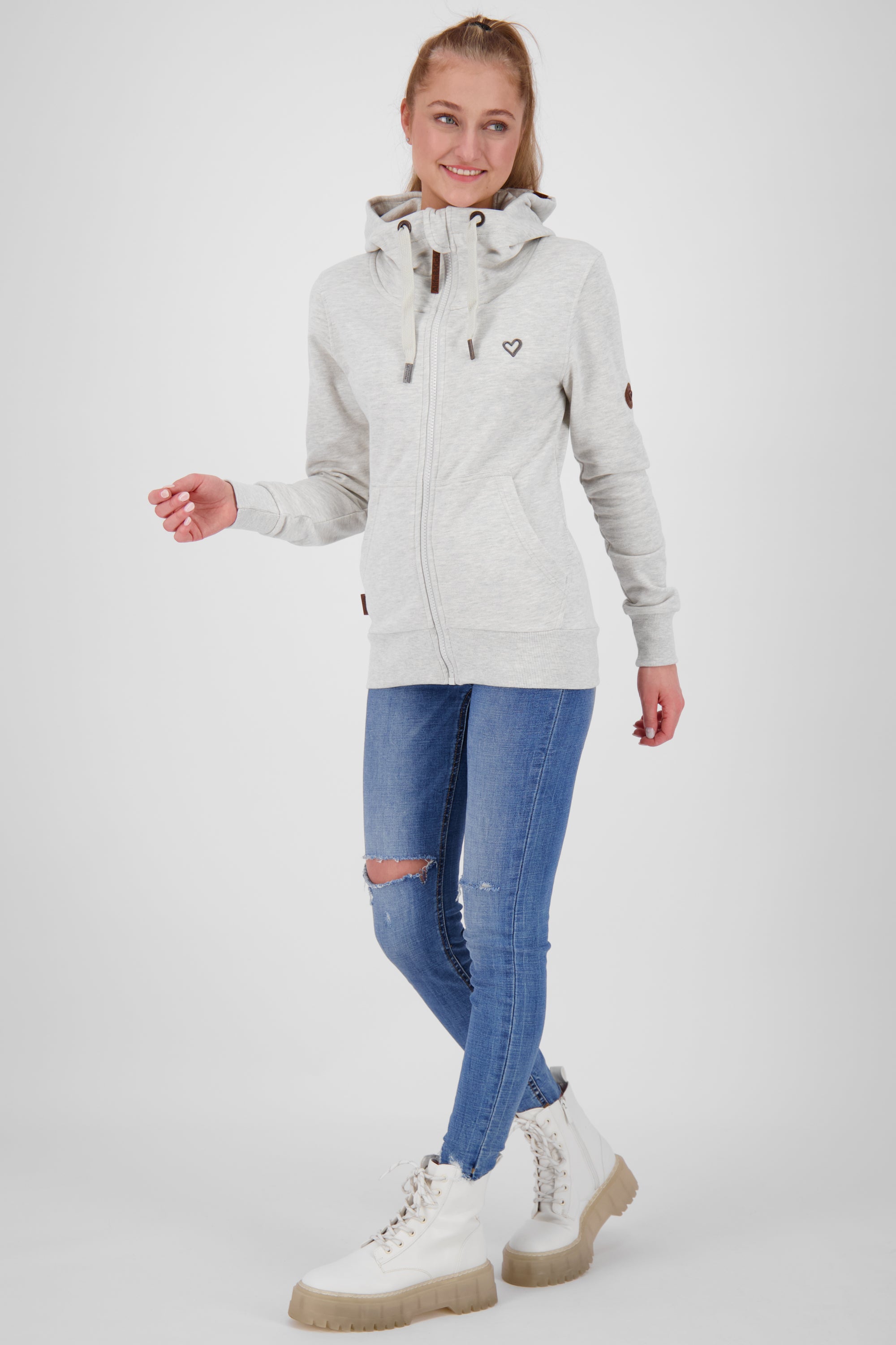 YasminAK A Hooded Sweat Jacket Grau