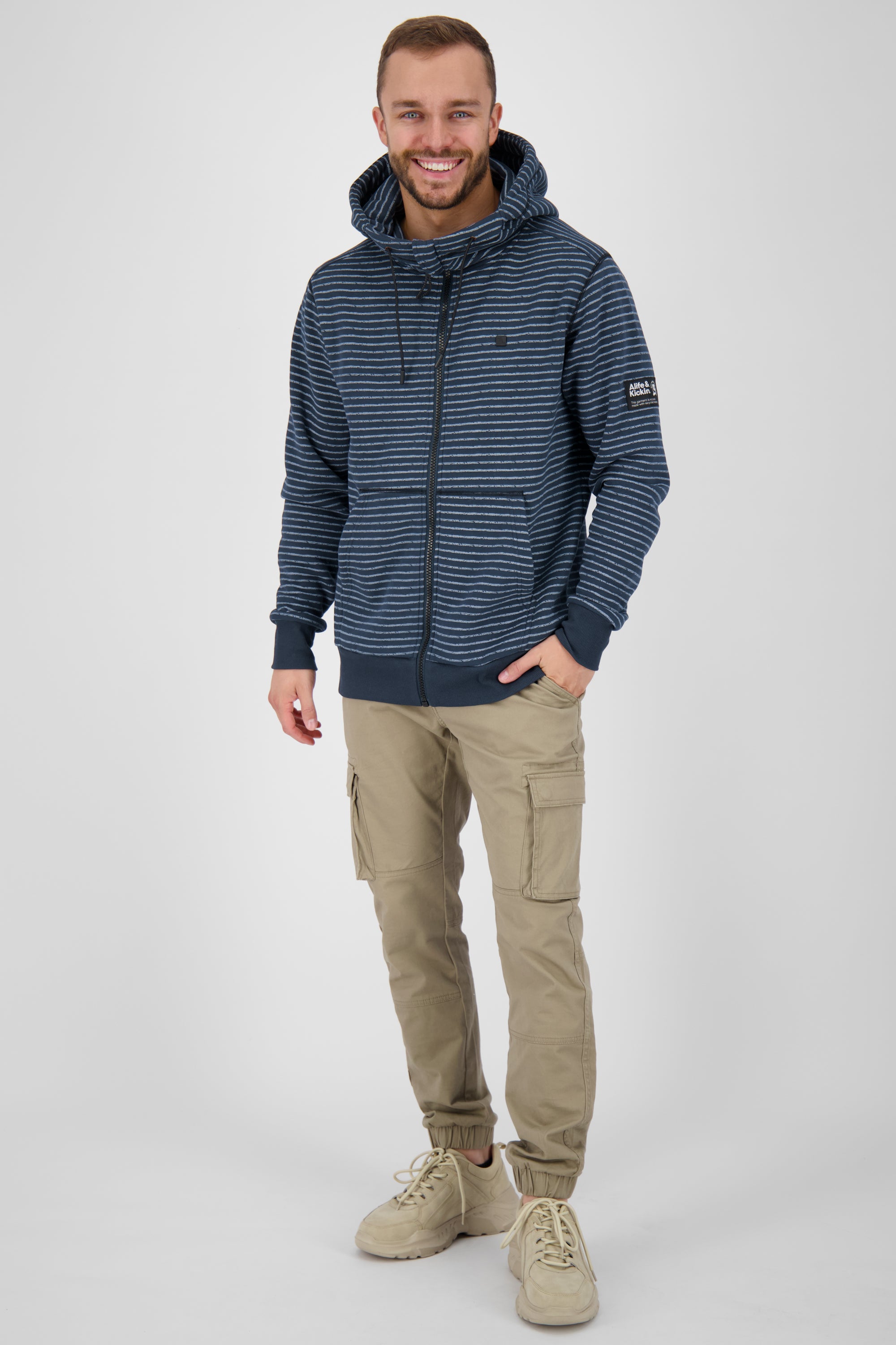 Stylische Sweatjacke TrasherAK B für coole Herren Dunkelblau