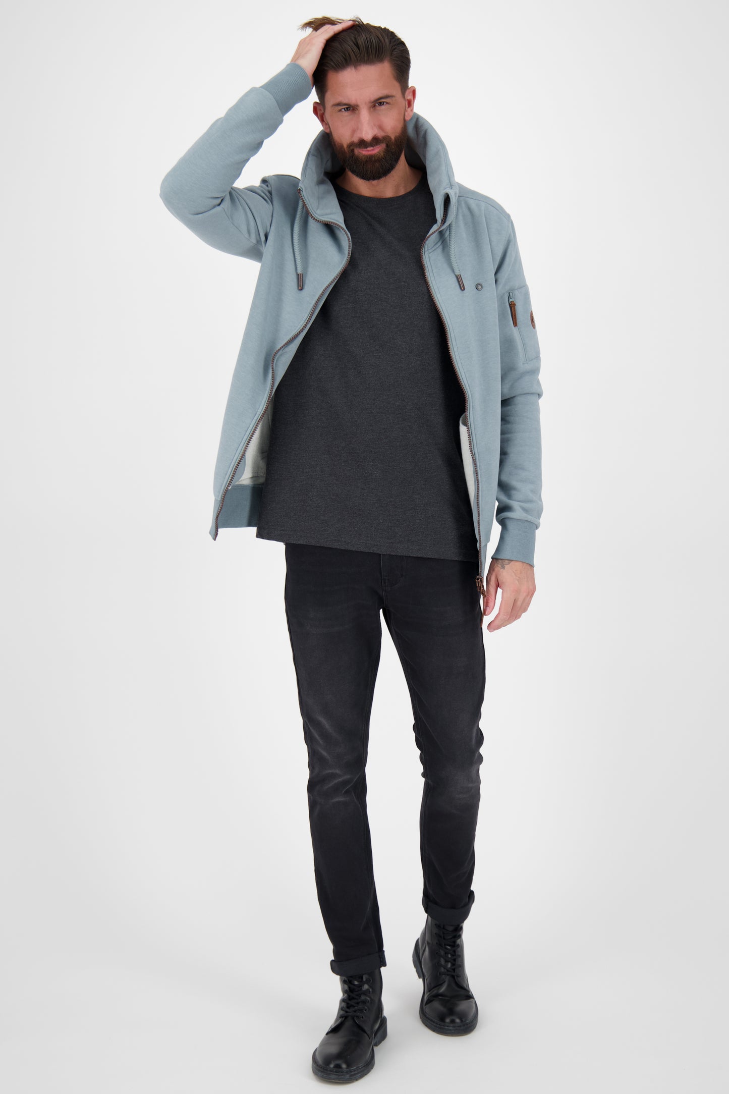 Stylische Herren-Sweatjacke EliasAK Grau