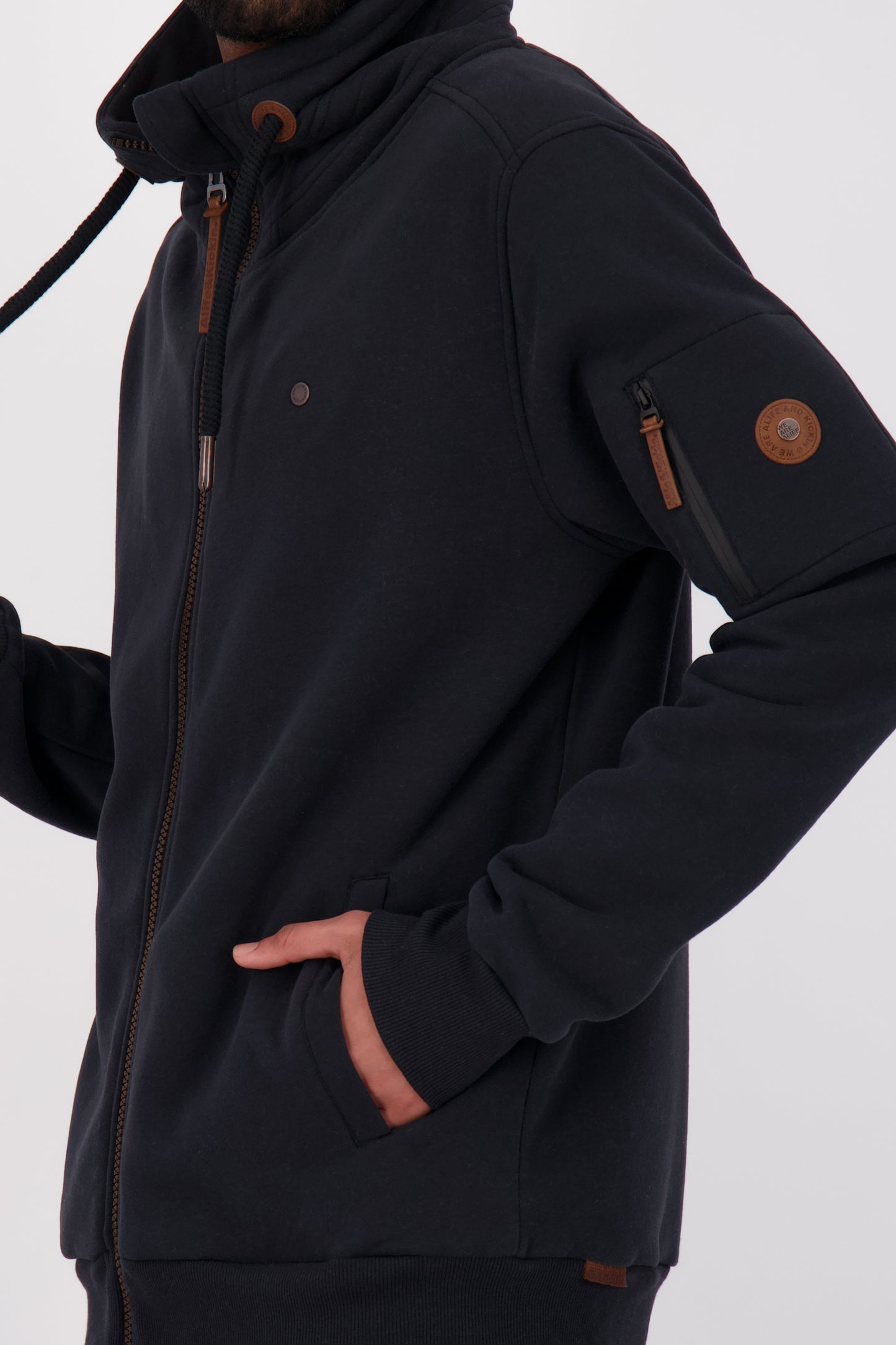 Stylische Herren-Sweatjacke EliasAK Schwarz