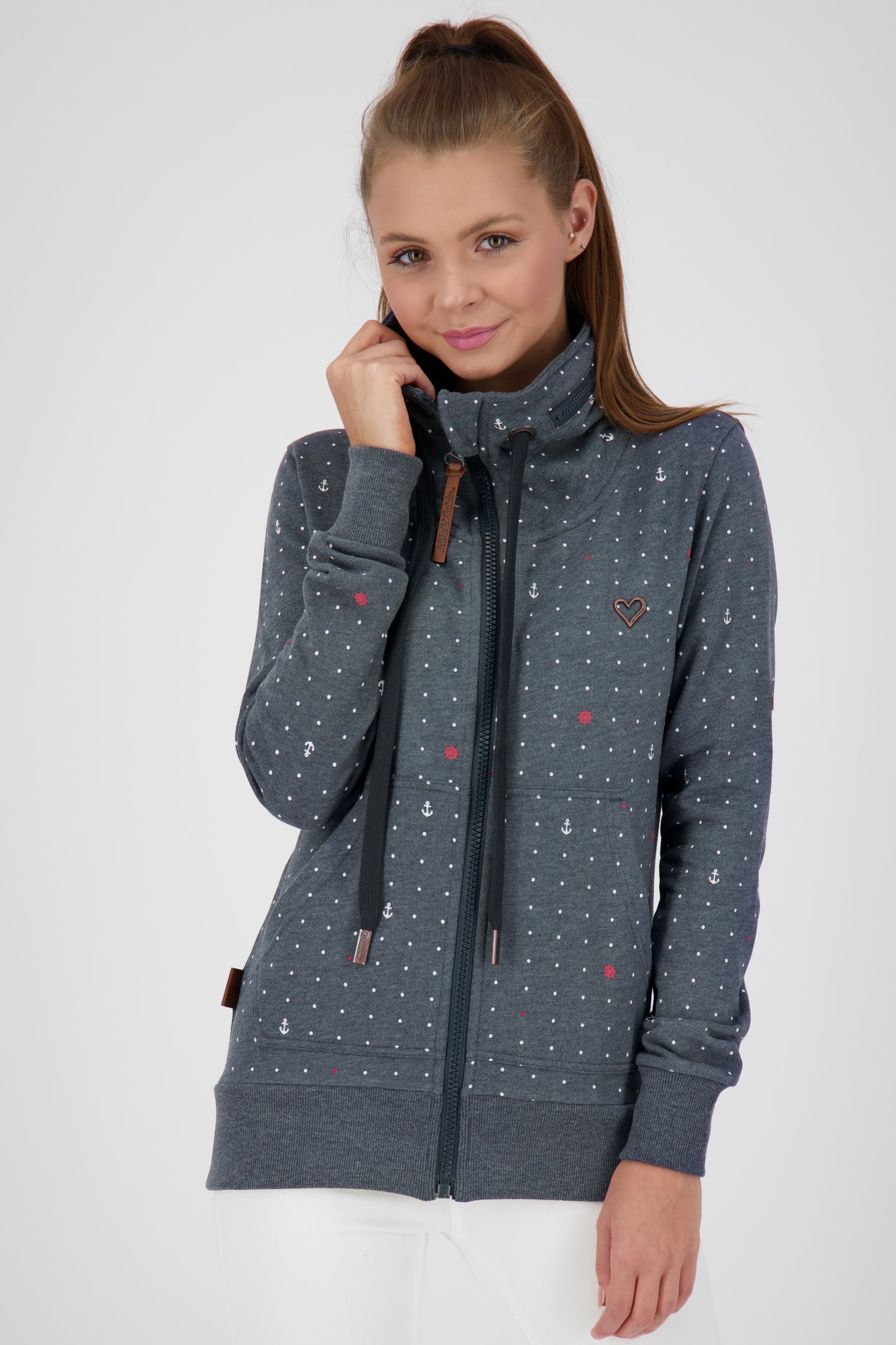 Trendige Sweatjacke Damen VivianAK B Dunkelblau