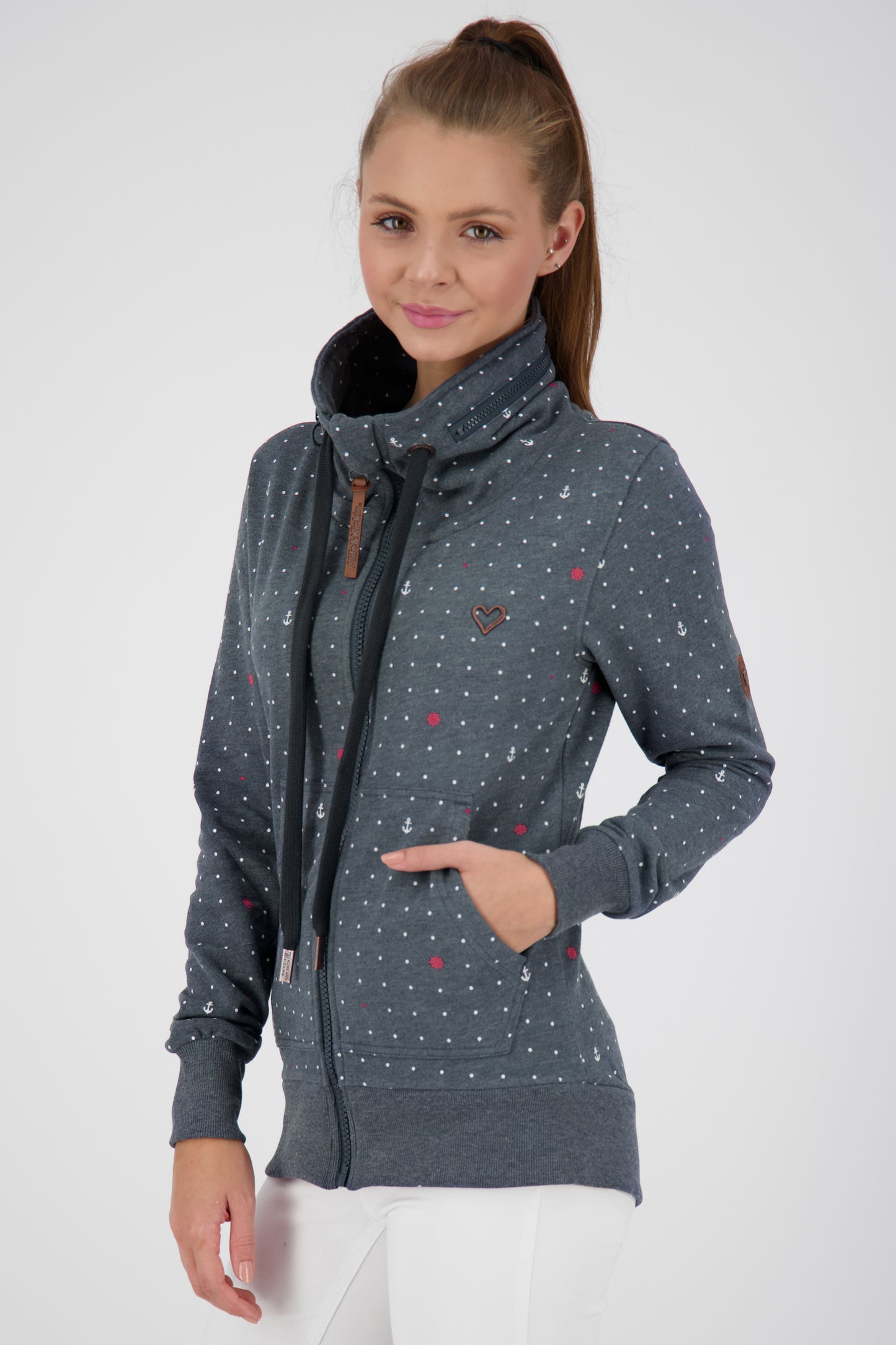 Trendige Sweatjacke Damen VivianAK B Dunkelblau