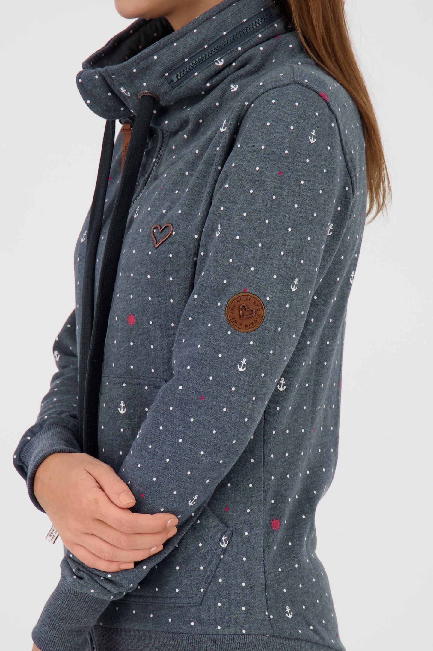 Trendige Sweatjacke Damen VivianAK B Dunkelblau