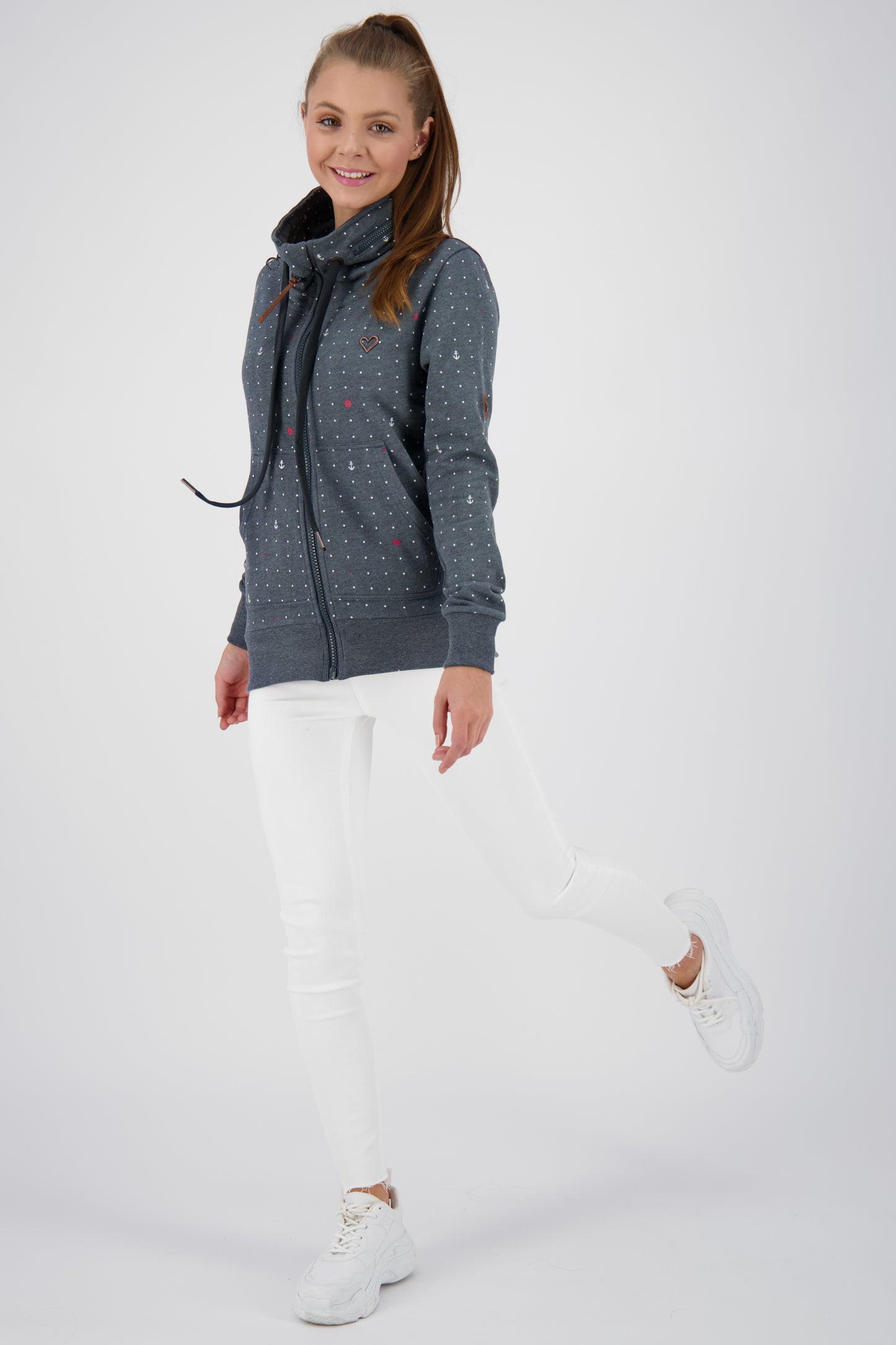 Trendige Sweatjacke Damen VivianAK B Dunkelblau