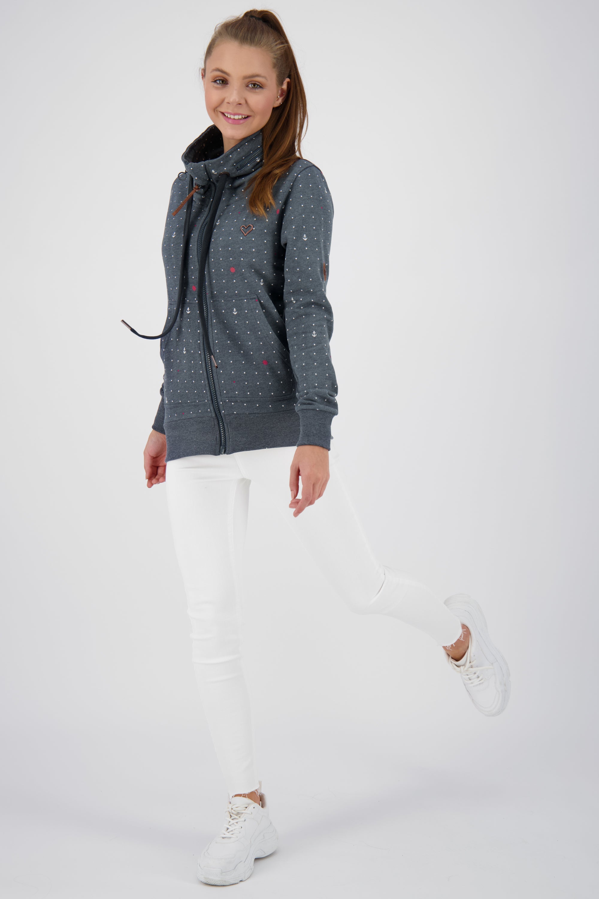 Trendige Sweatjacke Damen VivianAK B Dunkelblau