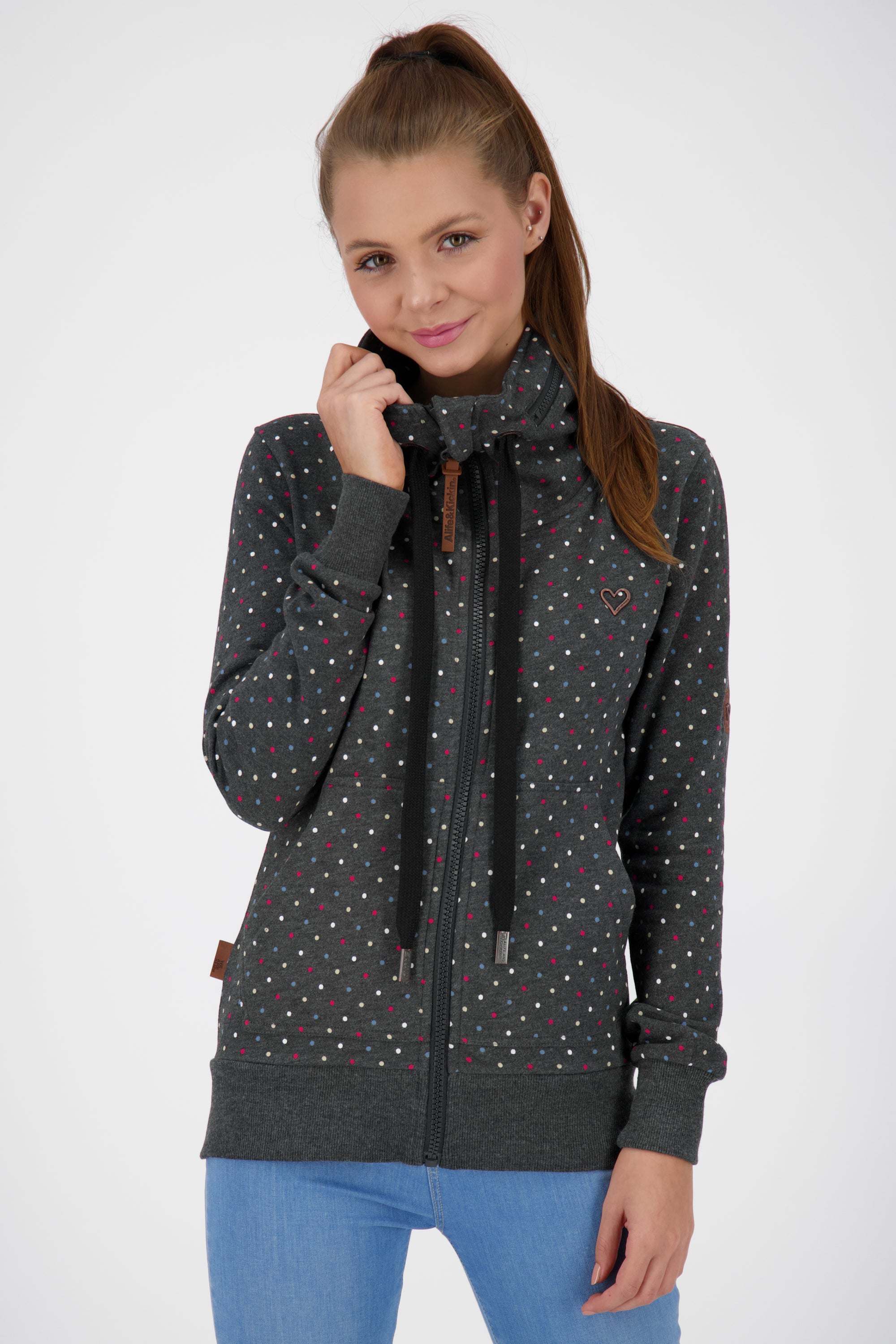 Trendige Sweatjacke Damen VivianAK B Schwarz