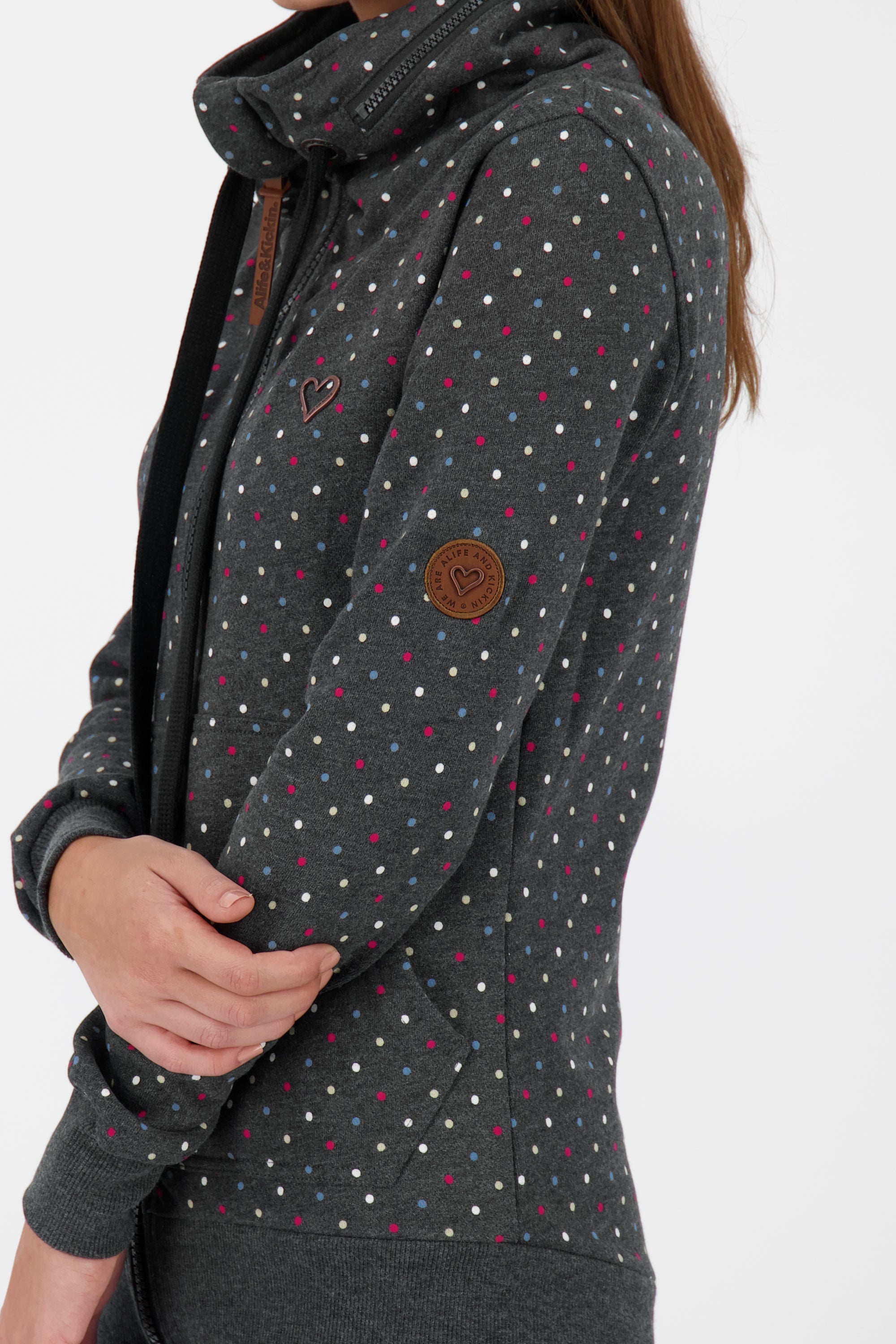 Trendige Sweatjacke Damen VivianAK B Schwarz