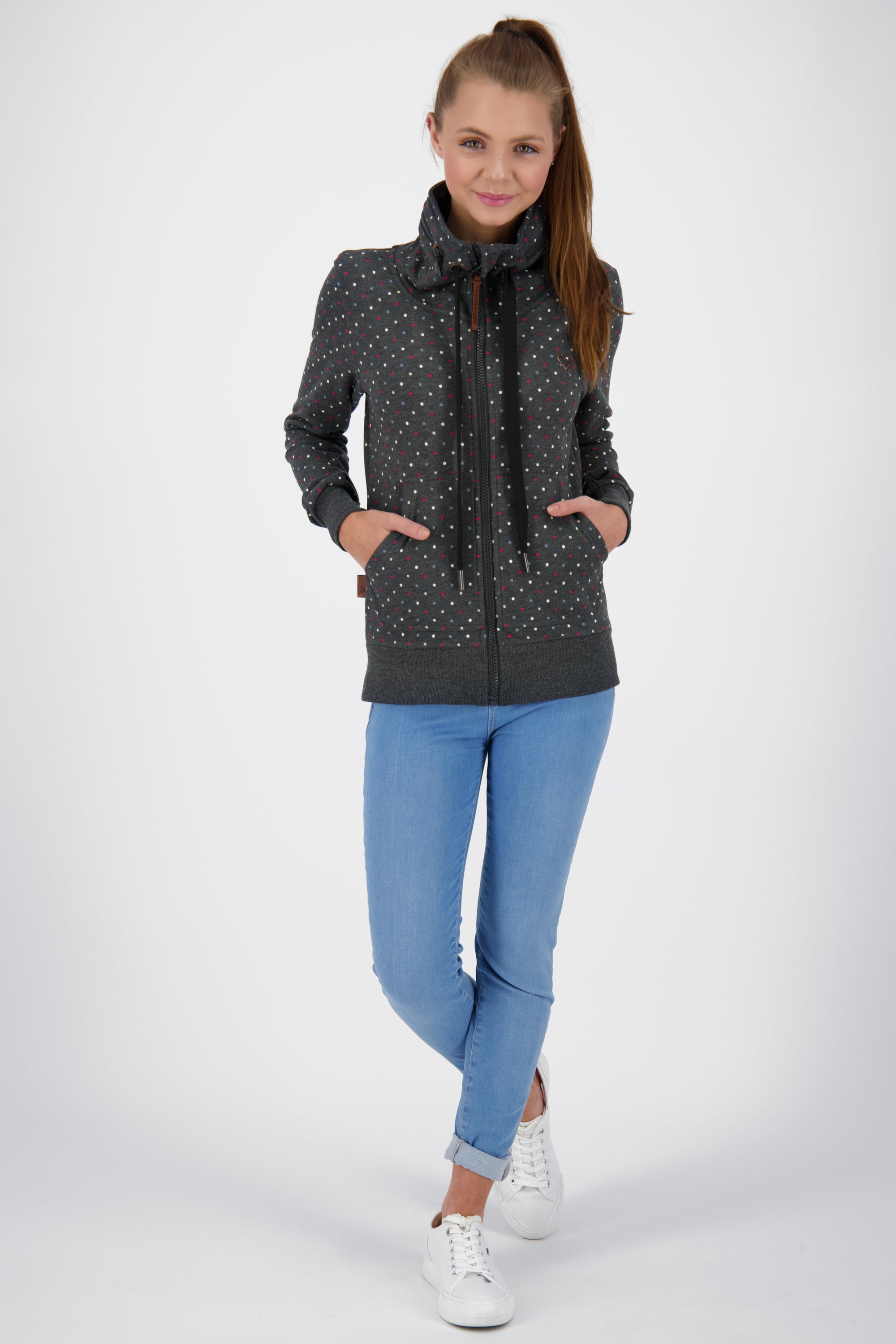 Trendige Sweatjacke Damen VivianAK B Schwarz