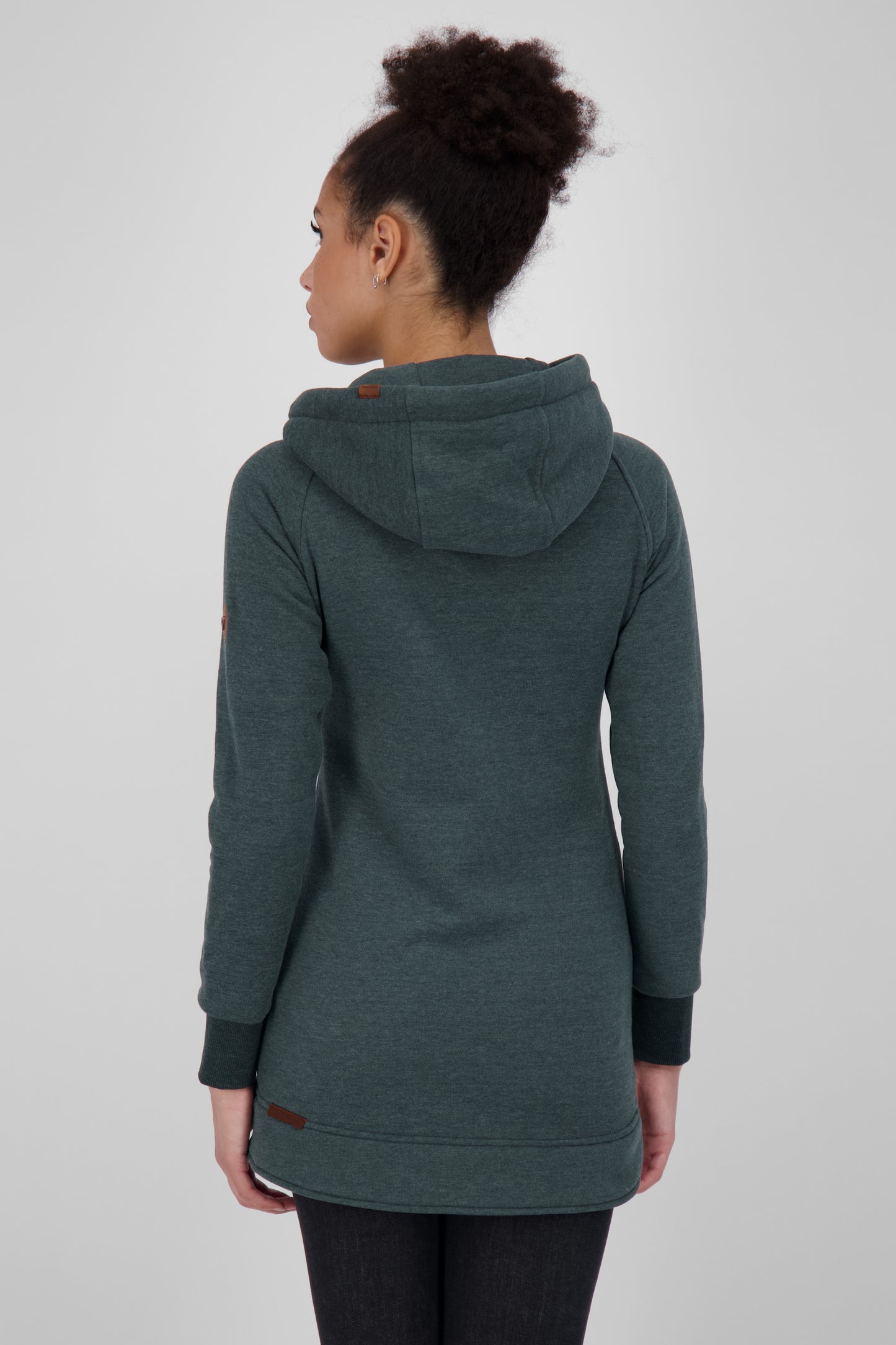 Asymmetrische Sweatjacke MaryAK A Damen Dunkelgrün