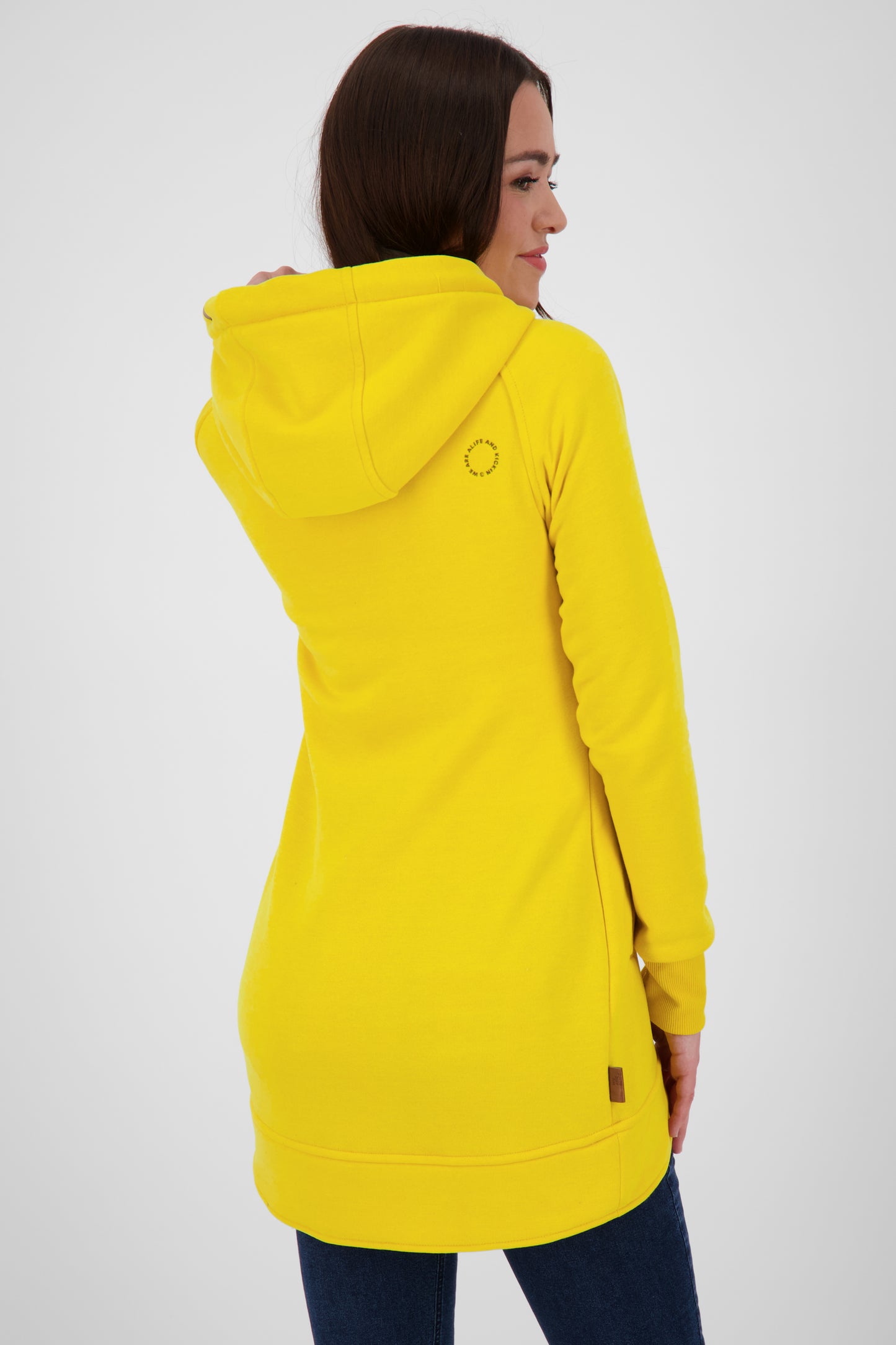 Komfortable Damen-Sweatjacke mit Kapuze MaryAK A Gelb