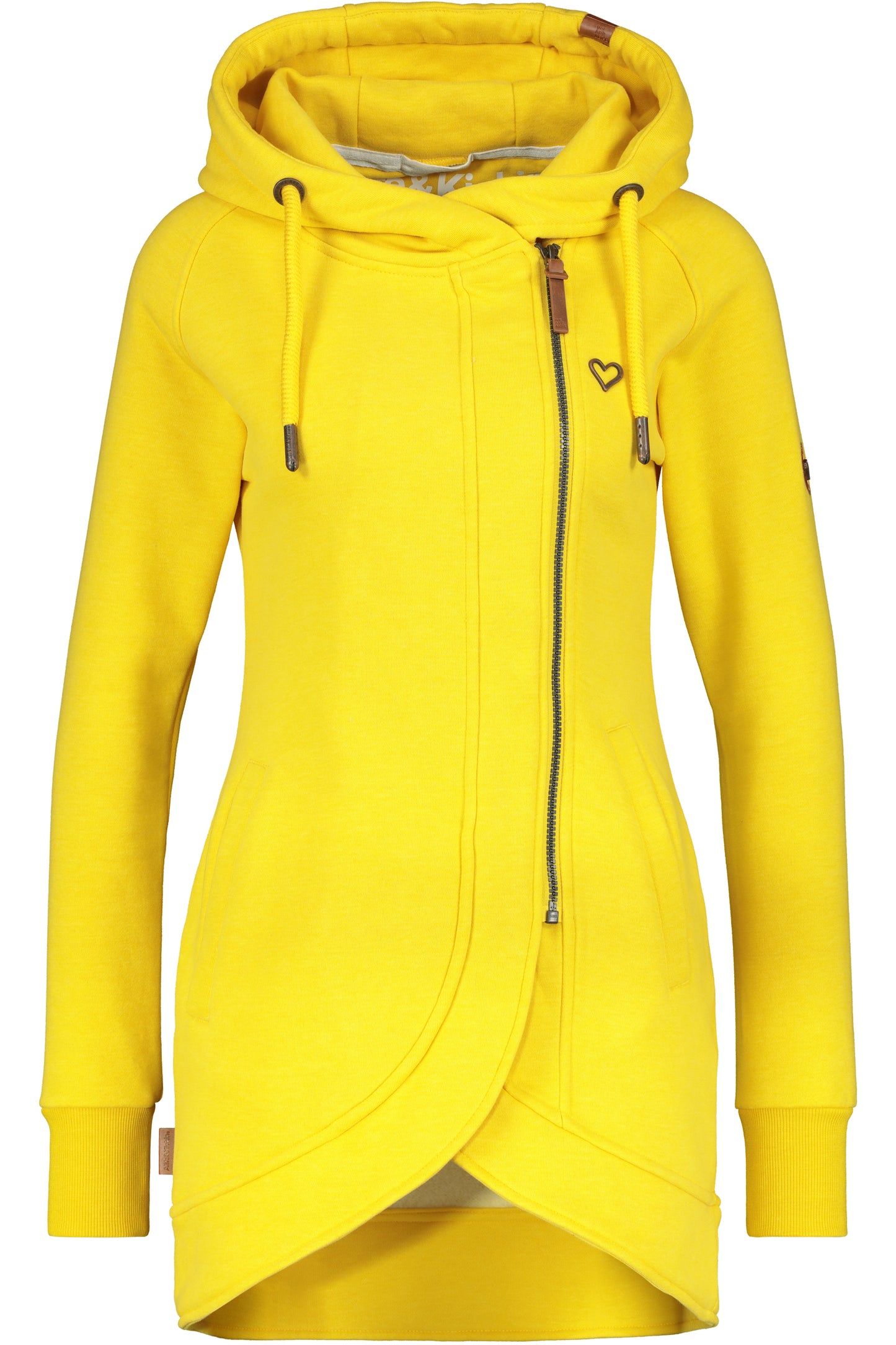 Komfortable Damen-Sweatjacke mit Kapuze MaryAK A Gelb