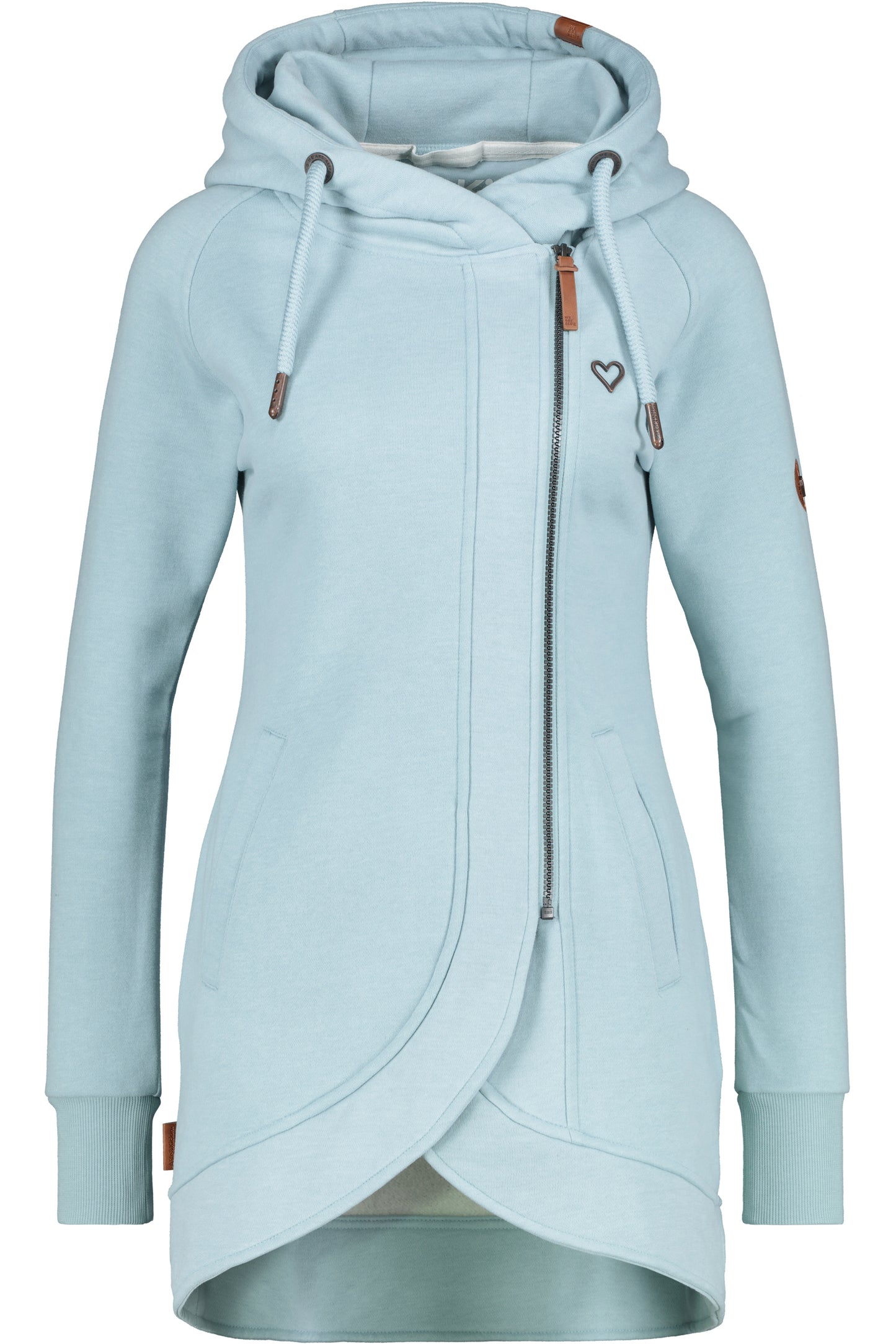 Komfortable Damen-Sweatjacke mit Kapuze MaryAK A Hellblau