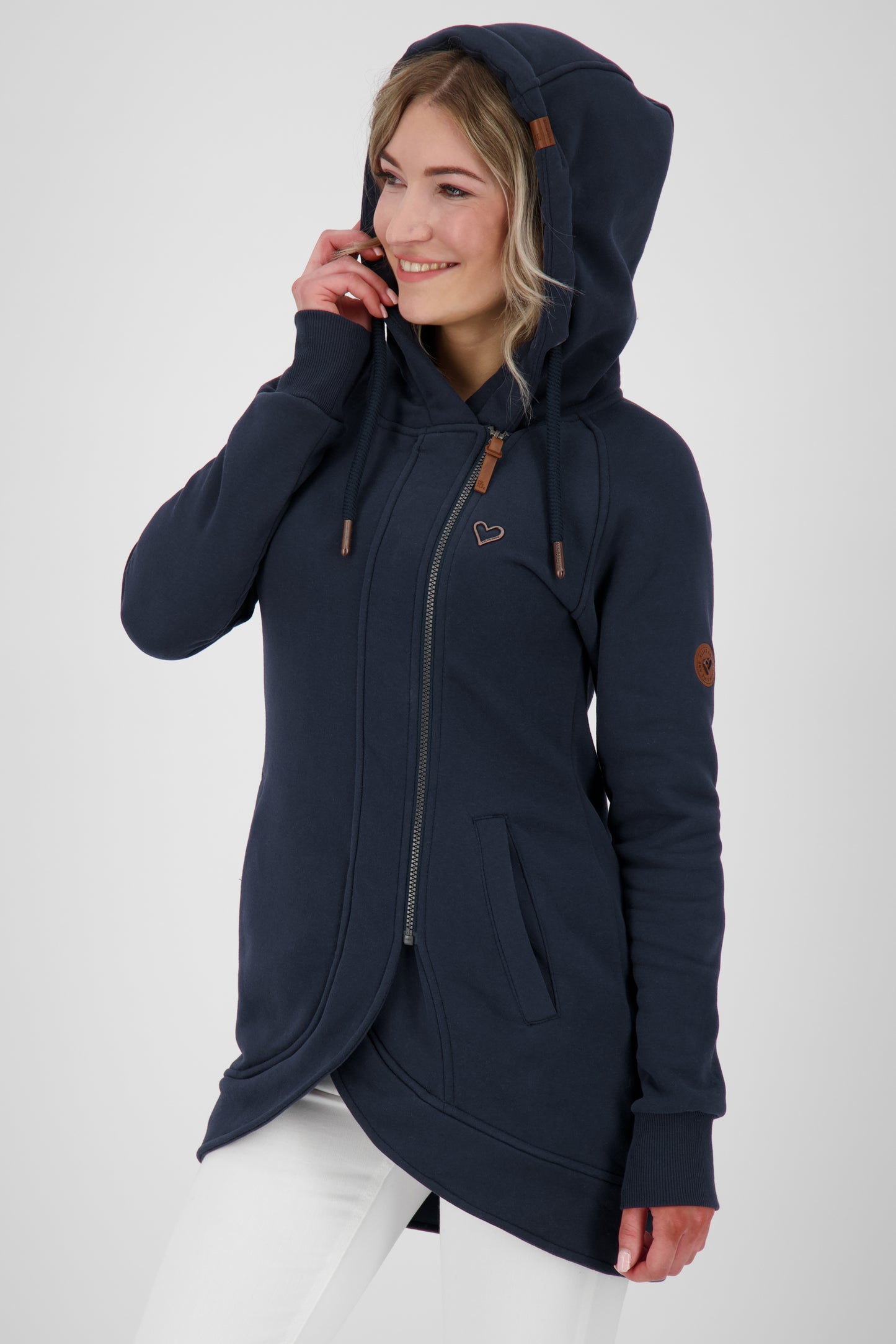 Komfortable Damen-Sweatjacke mit Kapuze MaryAK A Dunkelblau