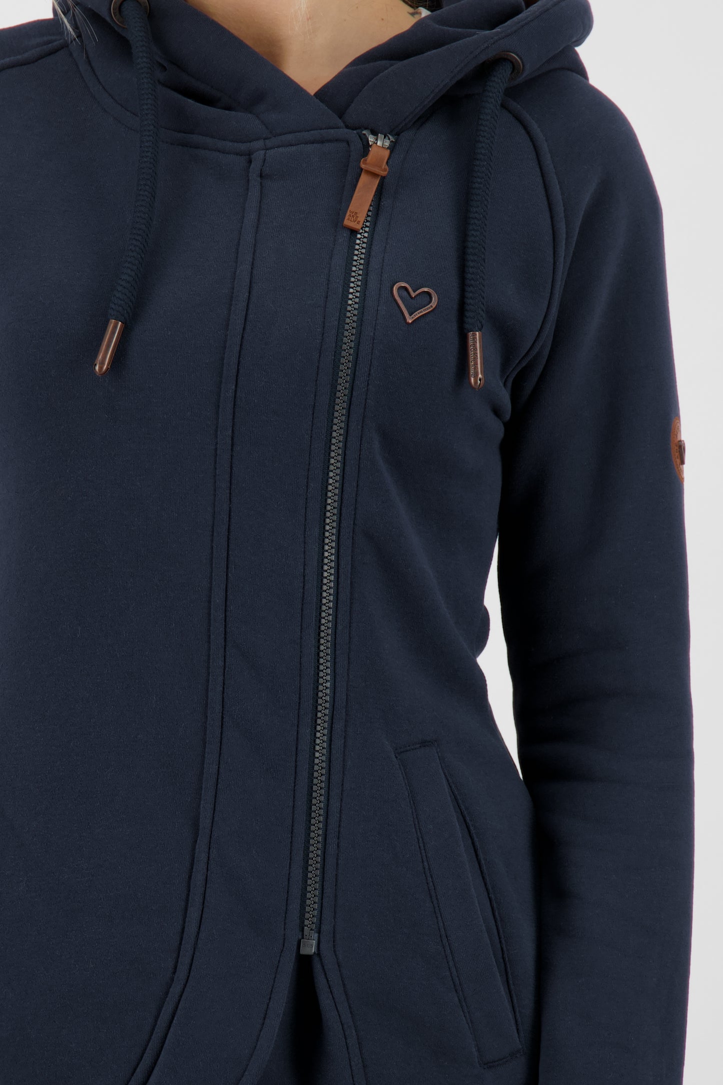 Komfortable Damen-Sweatjacke mit Kapuze MaryAK A Dunkelblau