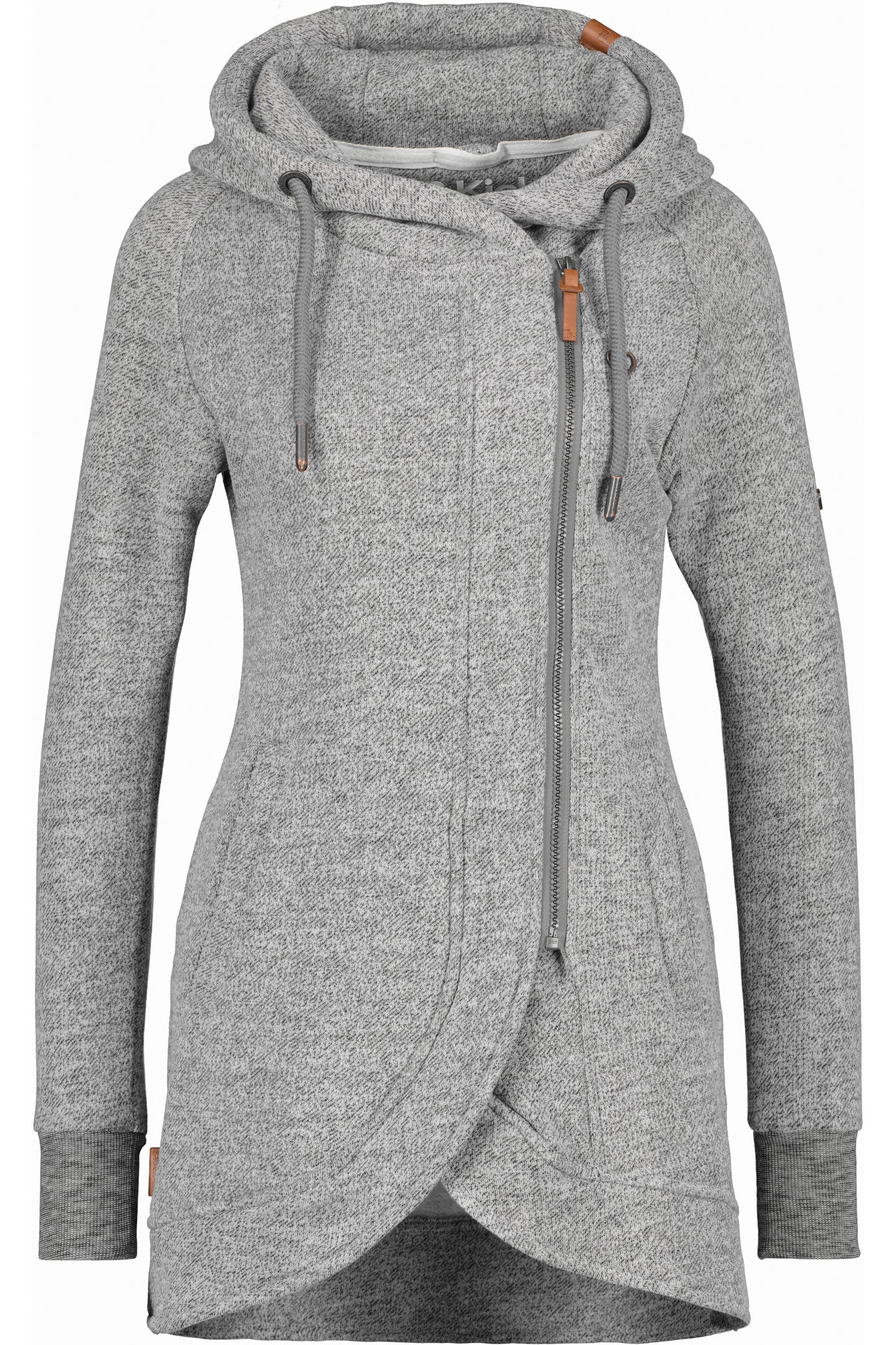 Komfortable Damen-Sweatjacke mit Kapuze MaryAK A Grau