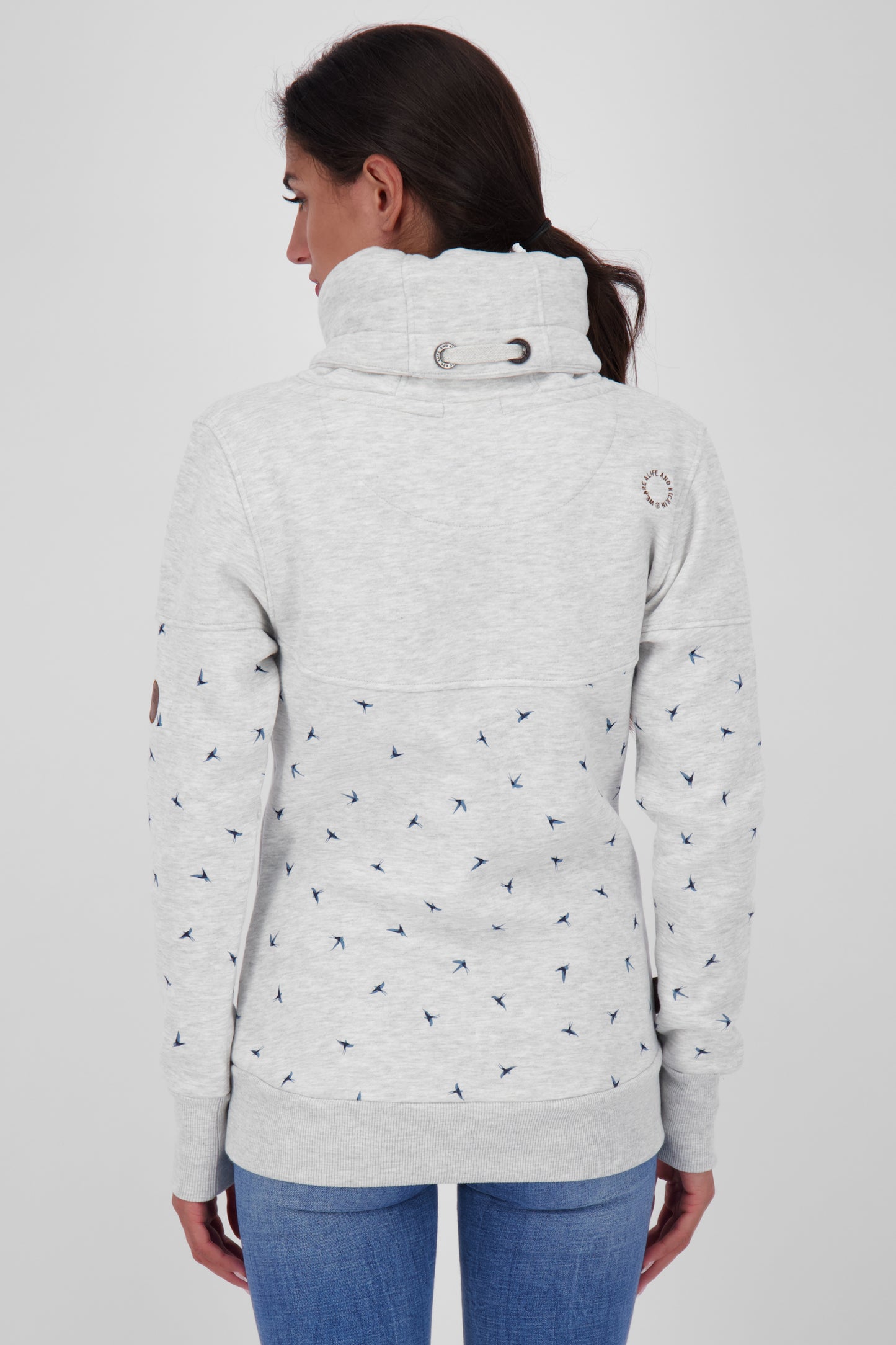 SunshineAK B Sweatshirt Damen mit hohem Kragen Grau