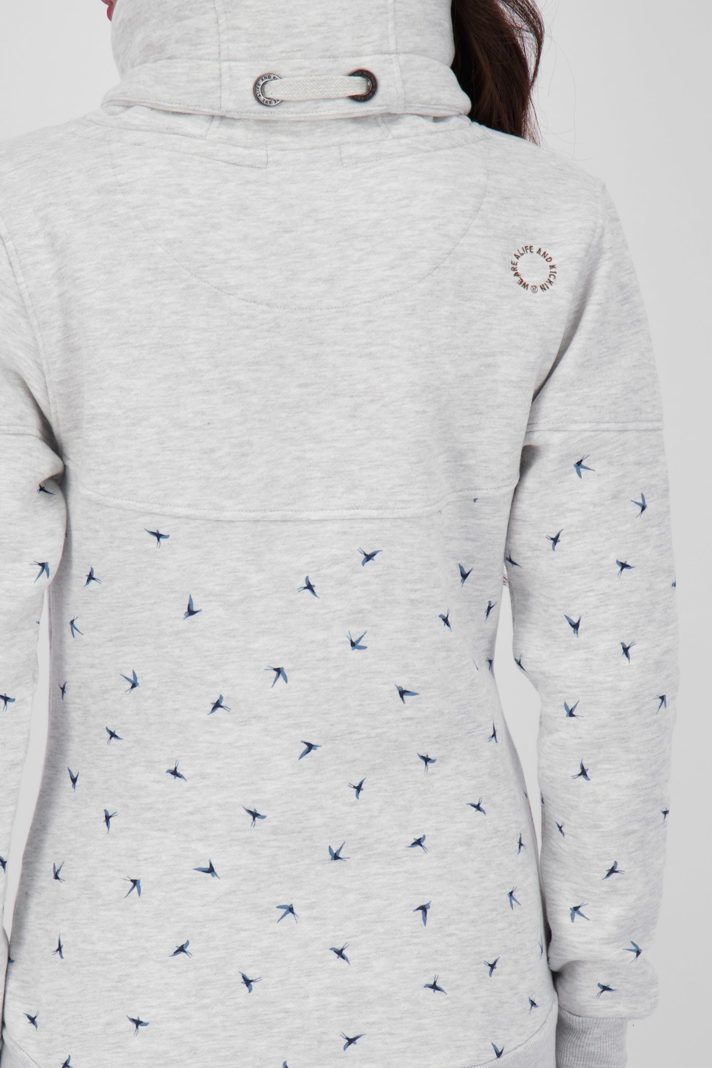 SunshineAK B Sweatshirt Damen mit hohem Kragen Grau