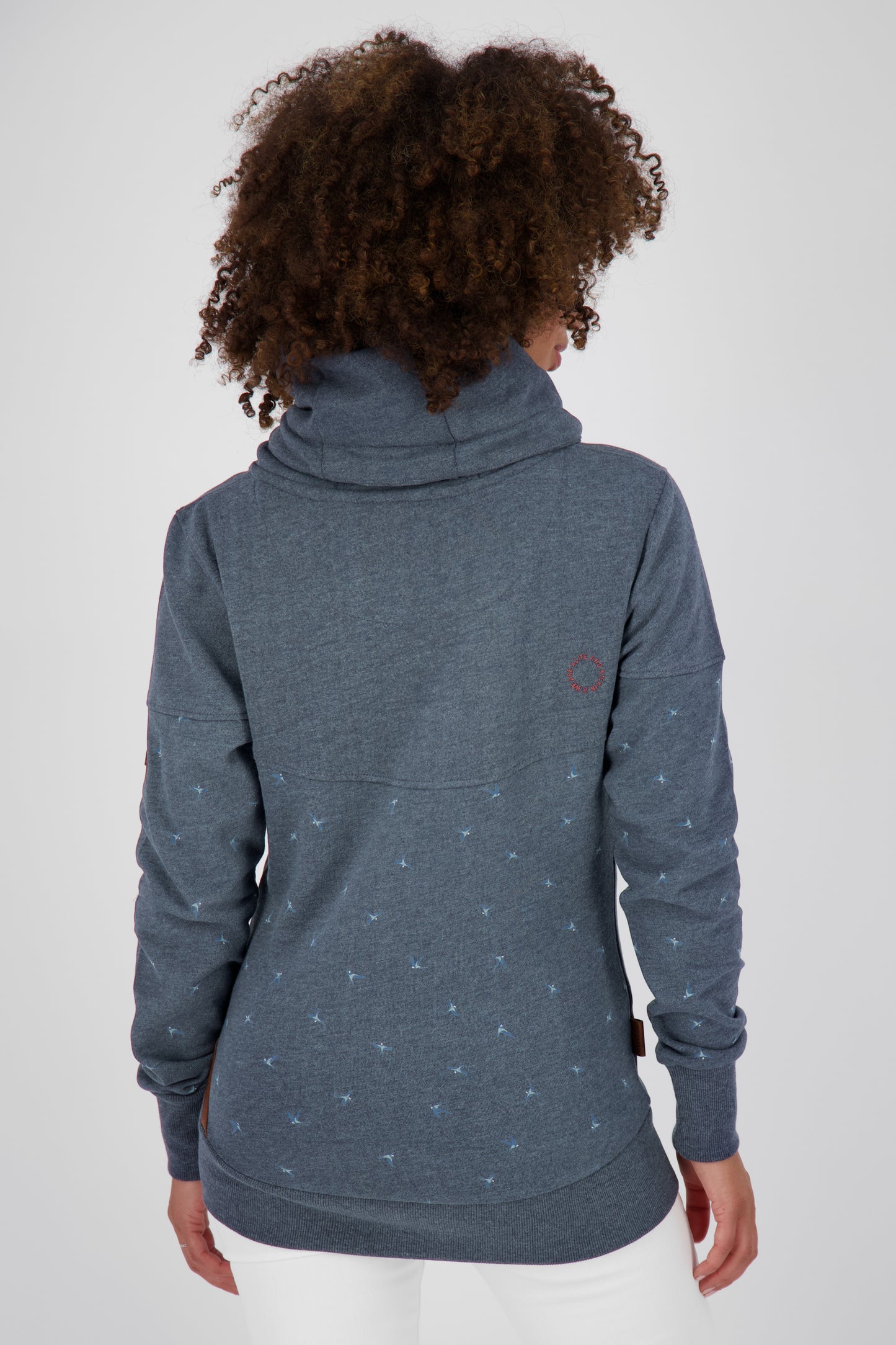 SunshineAK B Sweatshirt Damen mit hohem Kragen Dunkelblau