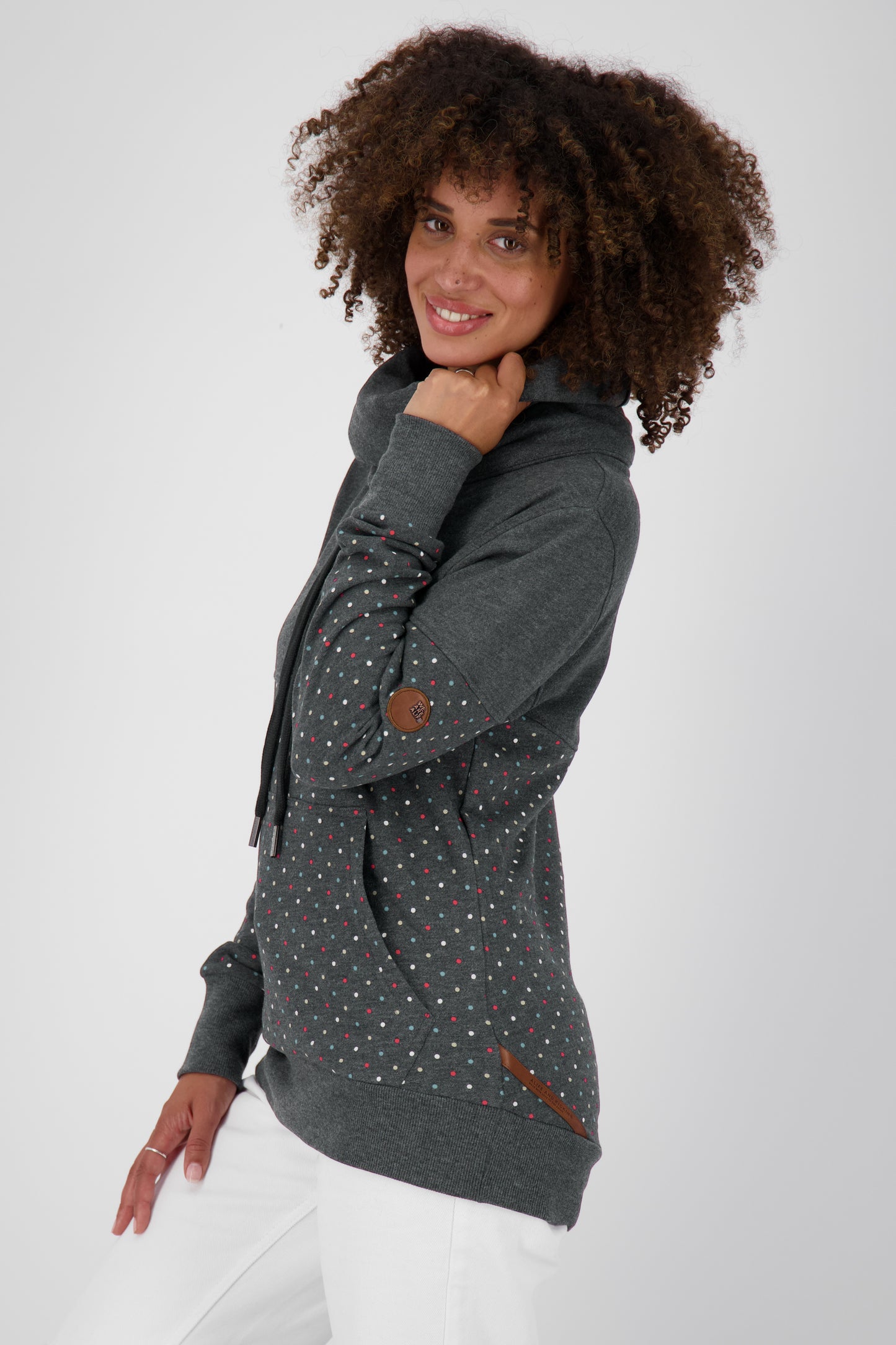 SunshineAK B Sweatshirt Damen mit hohem Kragen Schwarz