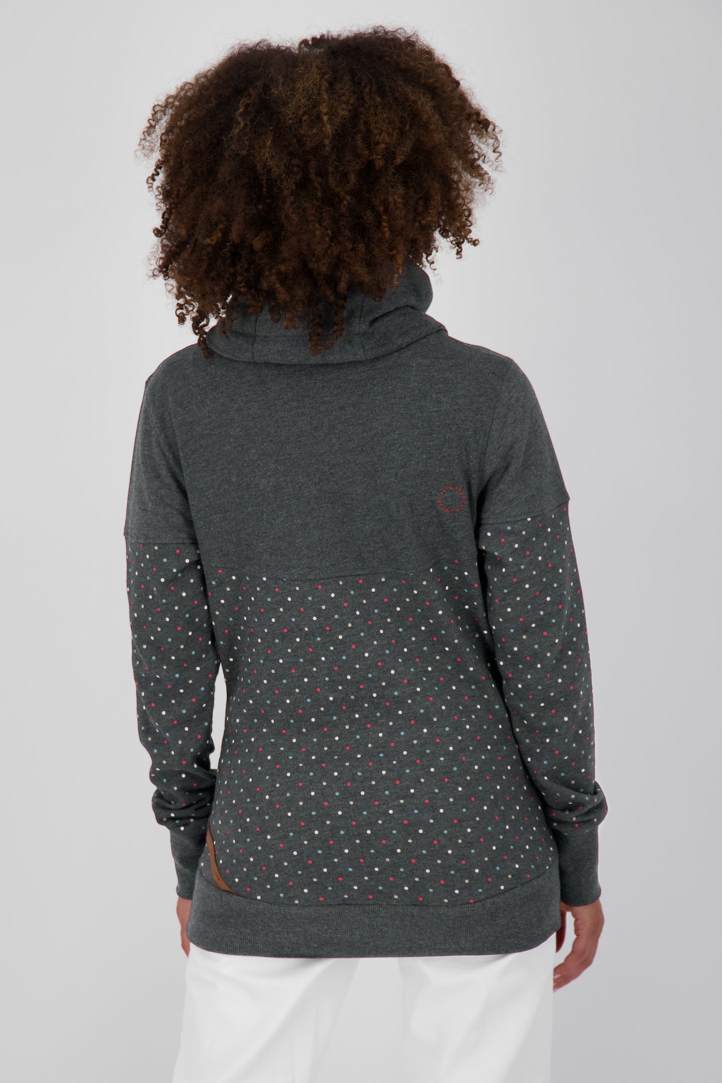 SunshineAK B Sweatshirt Damen mit hohem Kragen Schwarz
