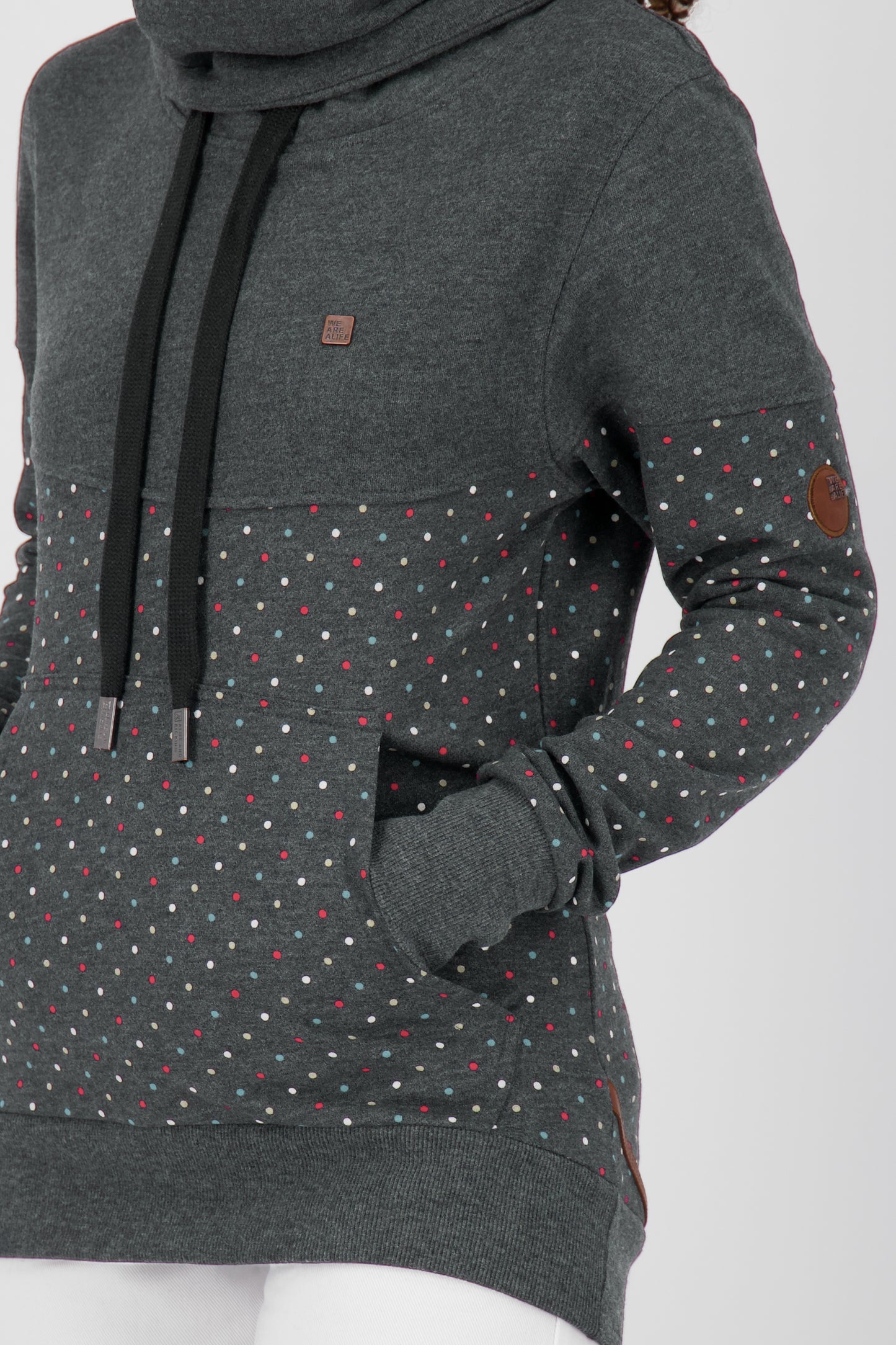 SunshineAK B Sweatshirt Damen mit hohem Kragen Schwarz